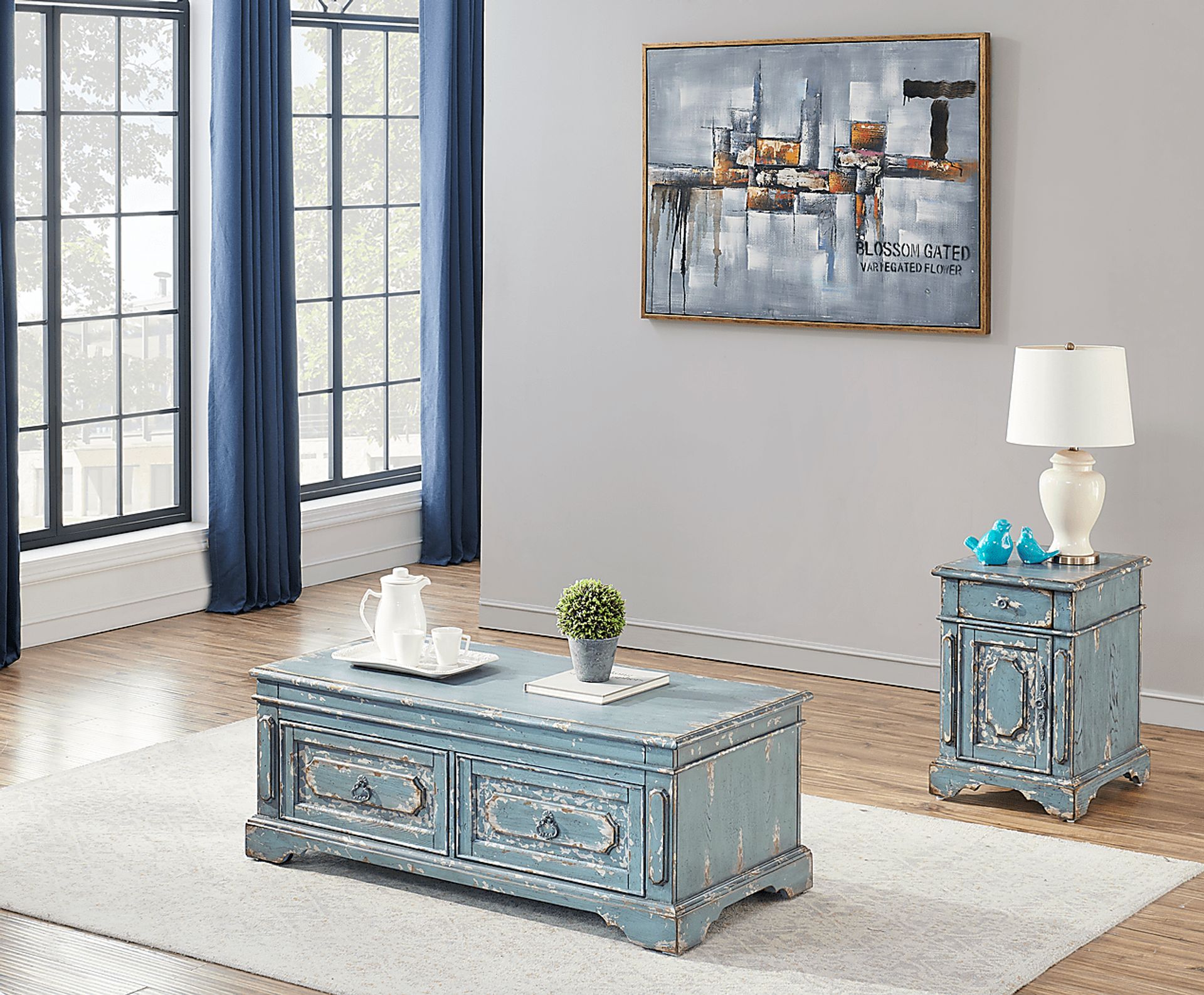 Kraddle Blue Cocktail Table - Image 9