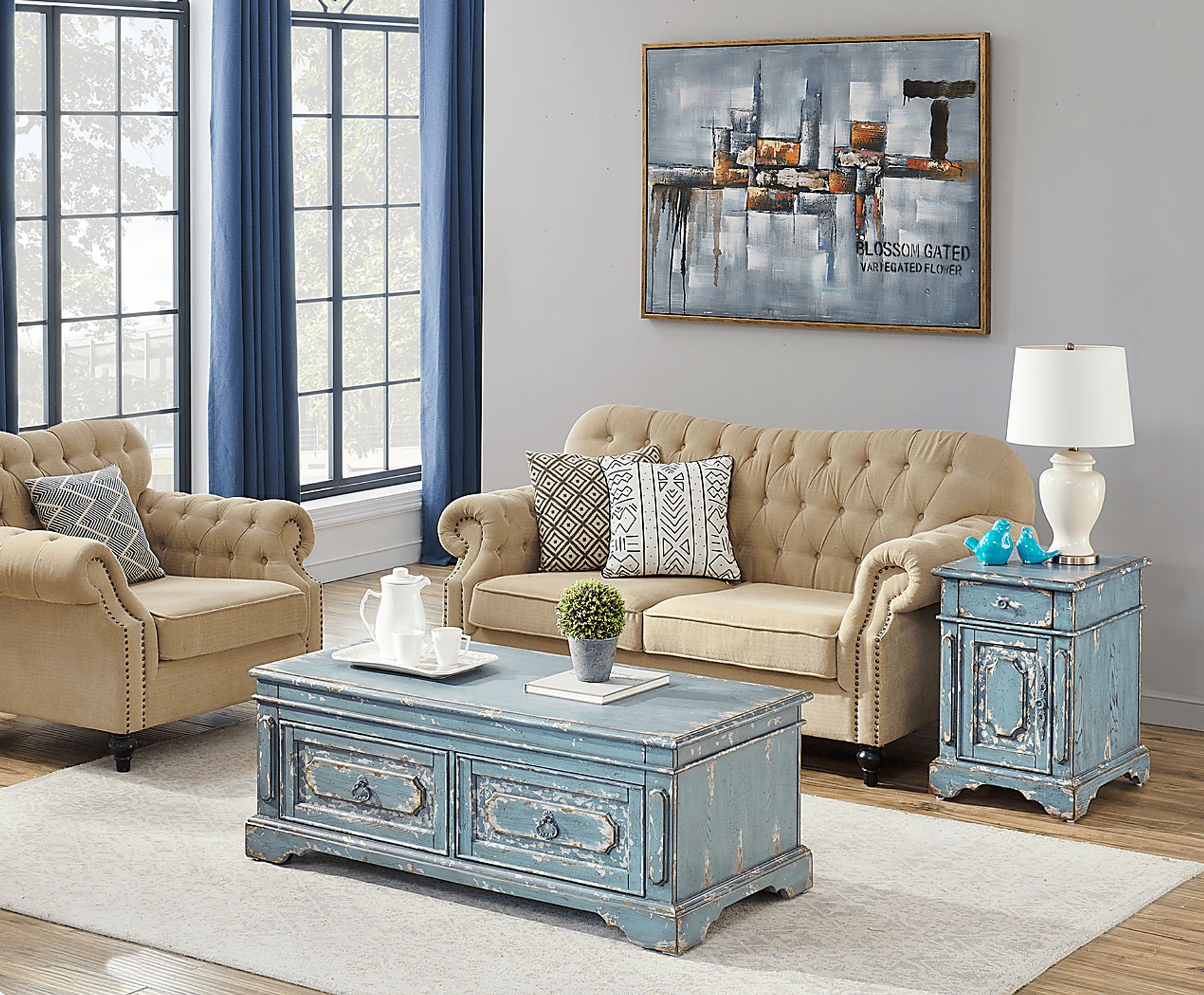 Kraddle Blue Cocktail Table - Image 10