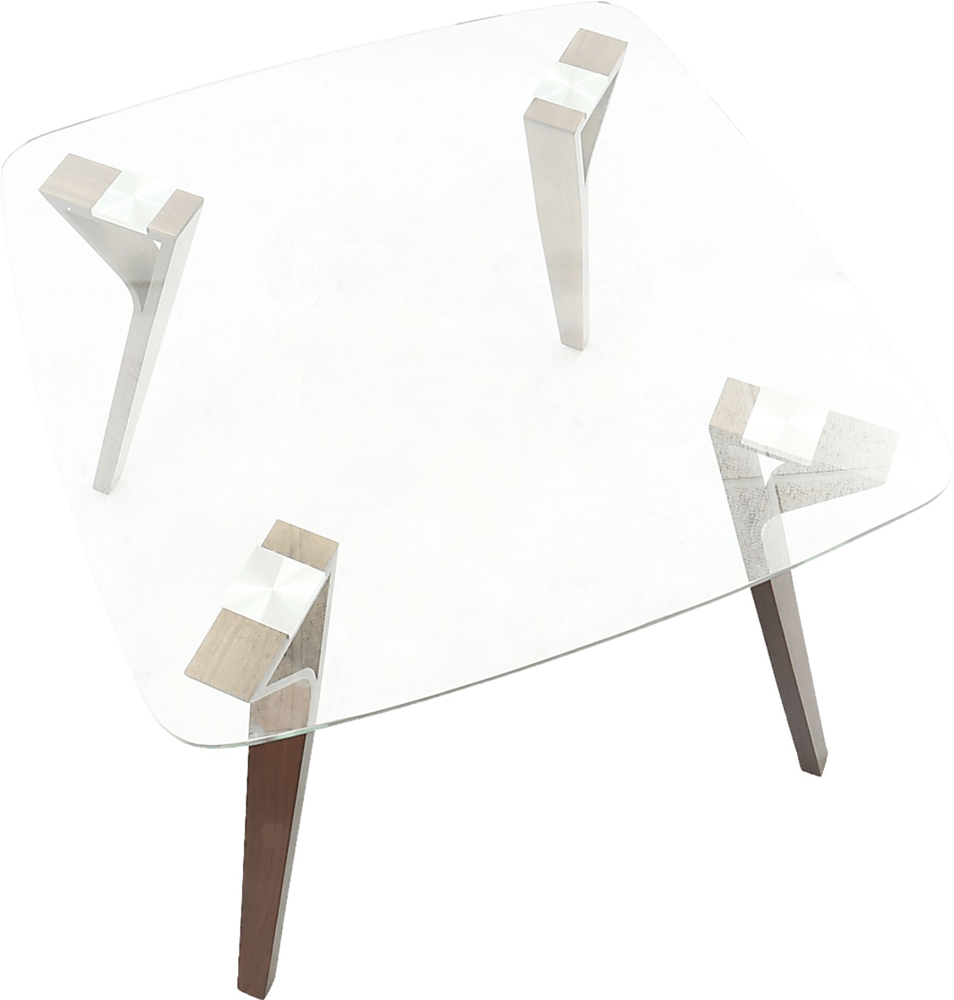 Krameria Walnut 3 Pc  Square Dining Set with Glass Top - Image 9