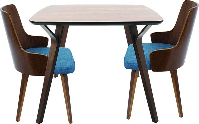 Krameria Walnut 3 Pc Square Dining Set - Thumbnail - Image 2