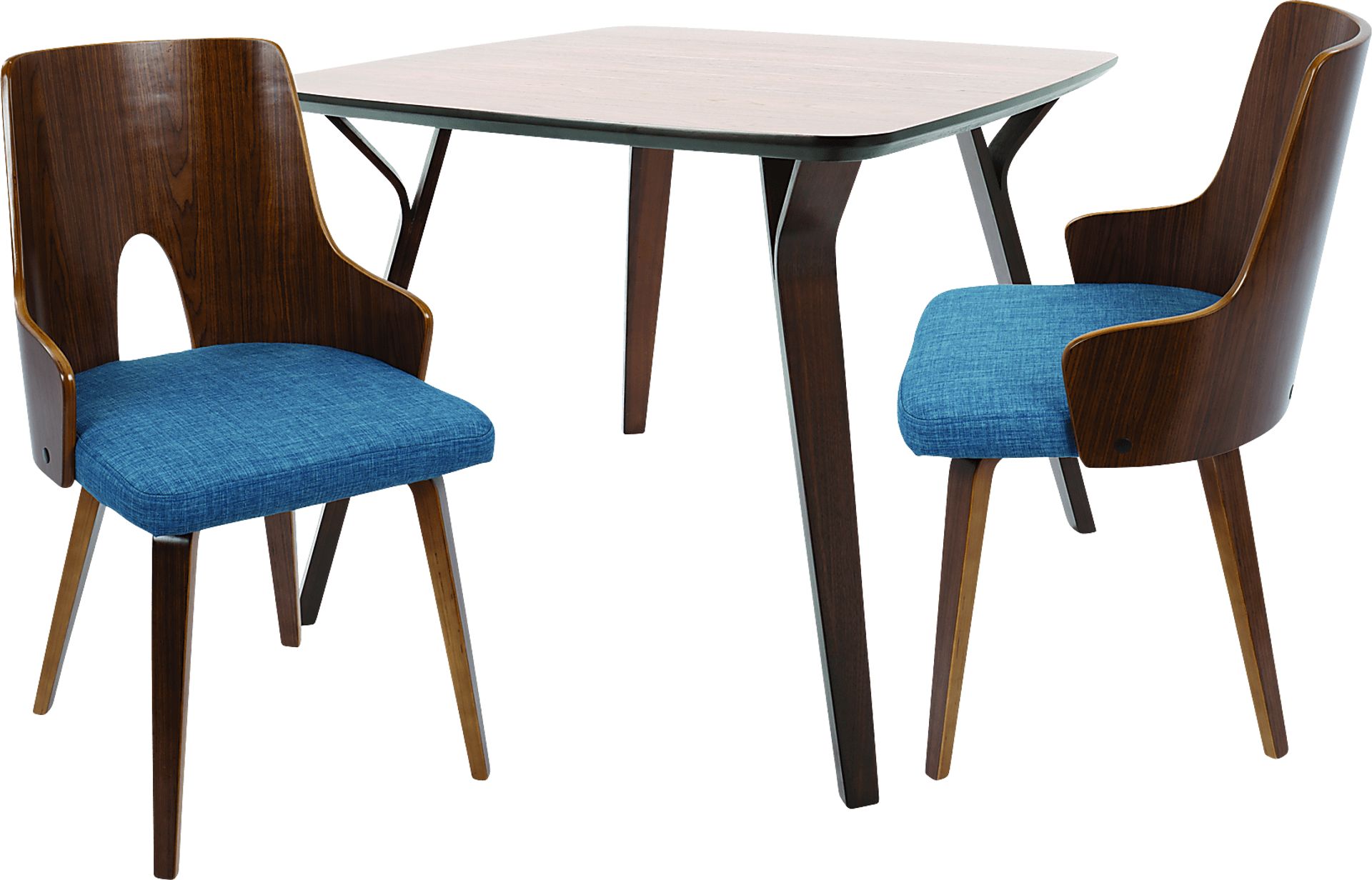 Krameria Walnut 3 Pc Square Dining Set - Image 1