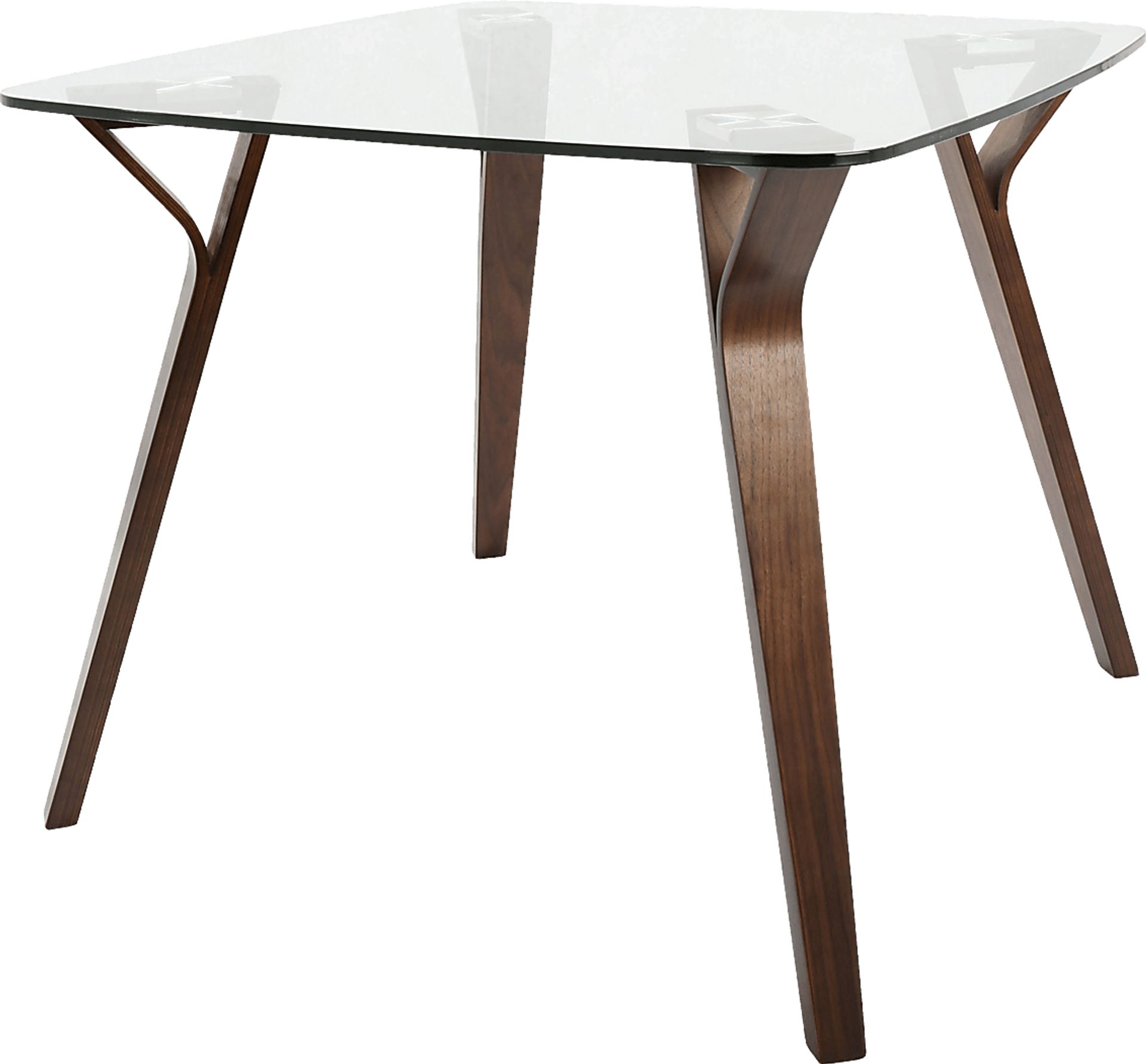 Krameria Walnut Glass Top Dining Table - Image 1