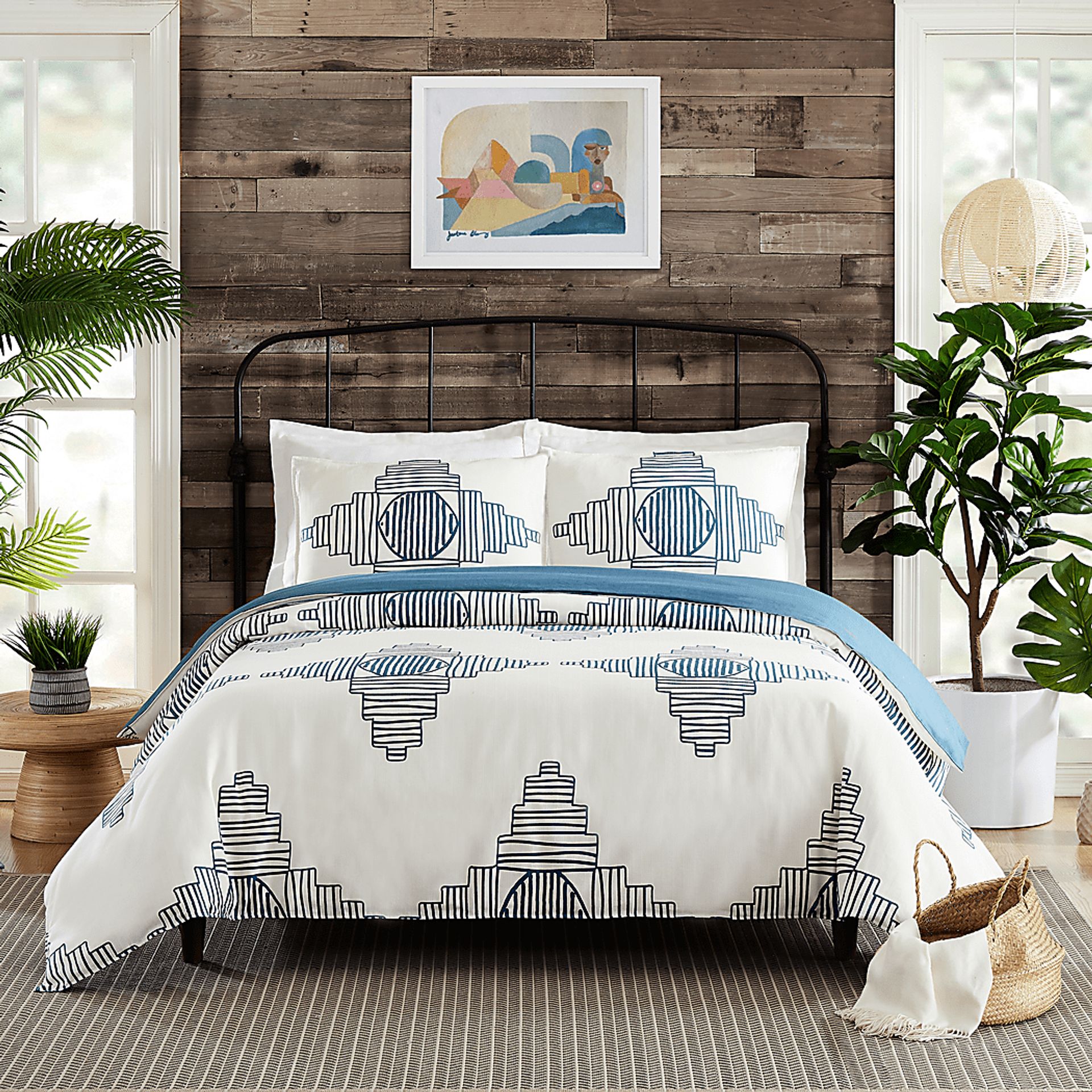 Jungalow by Justina III Blue Queen 3 Pc Duvet Set - Image 2