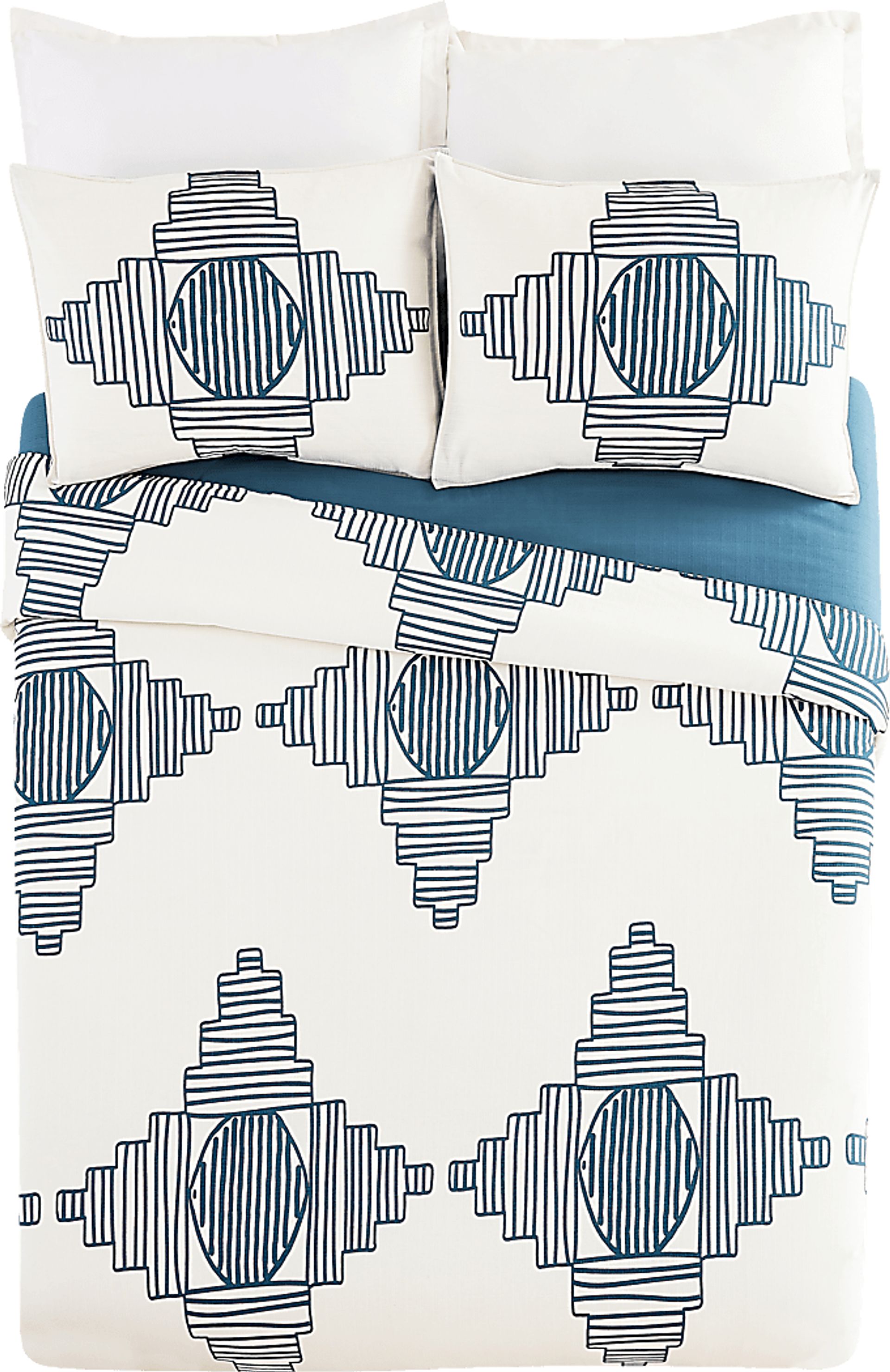Jungalow by Justina III Blue Queen 3 Pc Duvet Set - Image 1