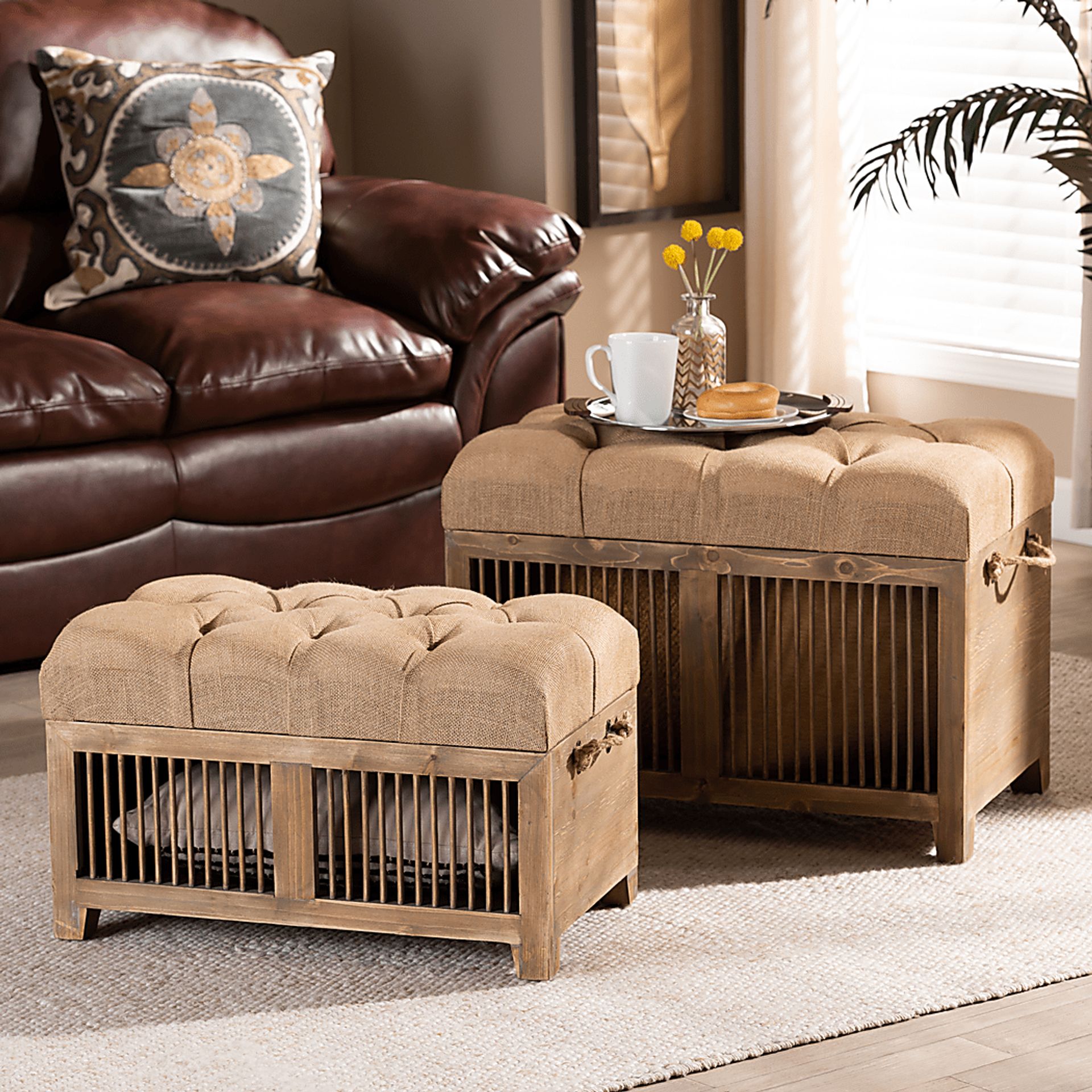 Kriscott Beige Ottoman, Set of 2 - Image 12