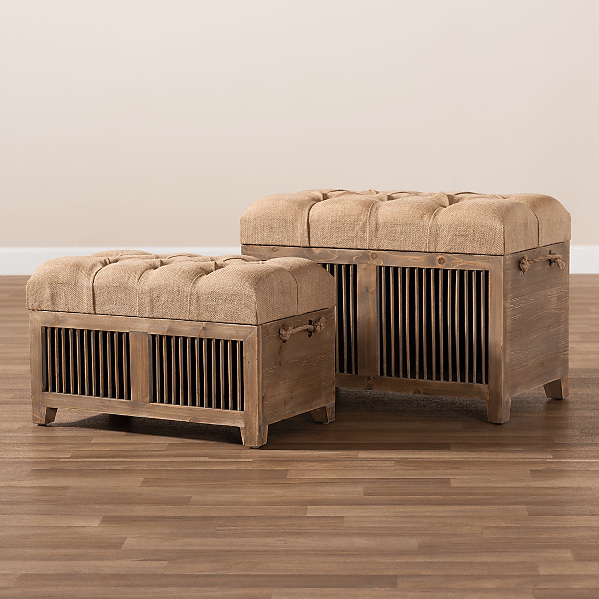 Kriscott Beige Ottoman, Set of 2 - Image 14