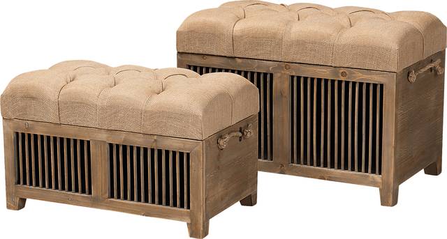 Kriscott Beige Ottoman, Set of 2 - Thumbnail - Image 1