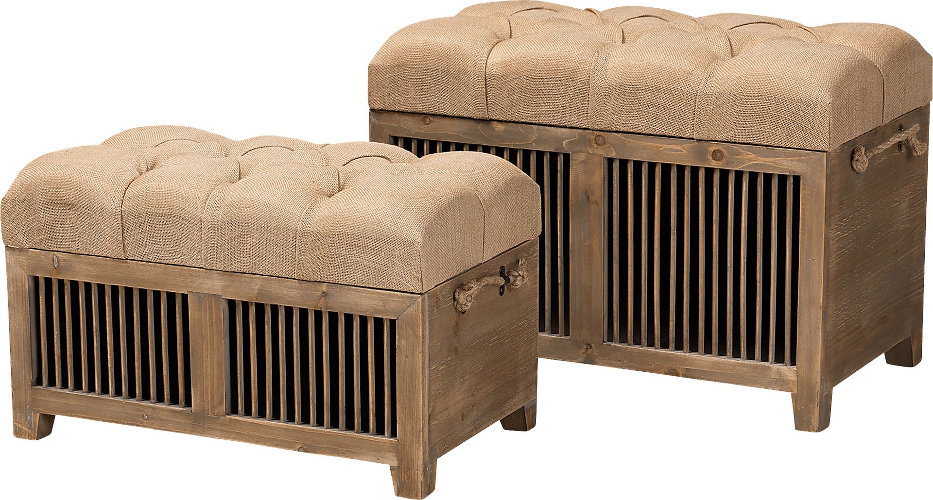 Kriscott Beige Ottoman, Set of 2 - Image 1