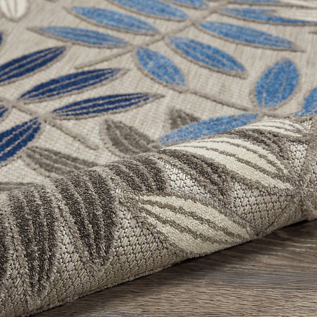 Krisiel Gray/Blue 7'10 x 10'6 Indoor/Outdoor Rug - Thumbnail - Image 9