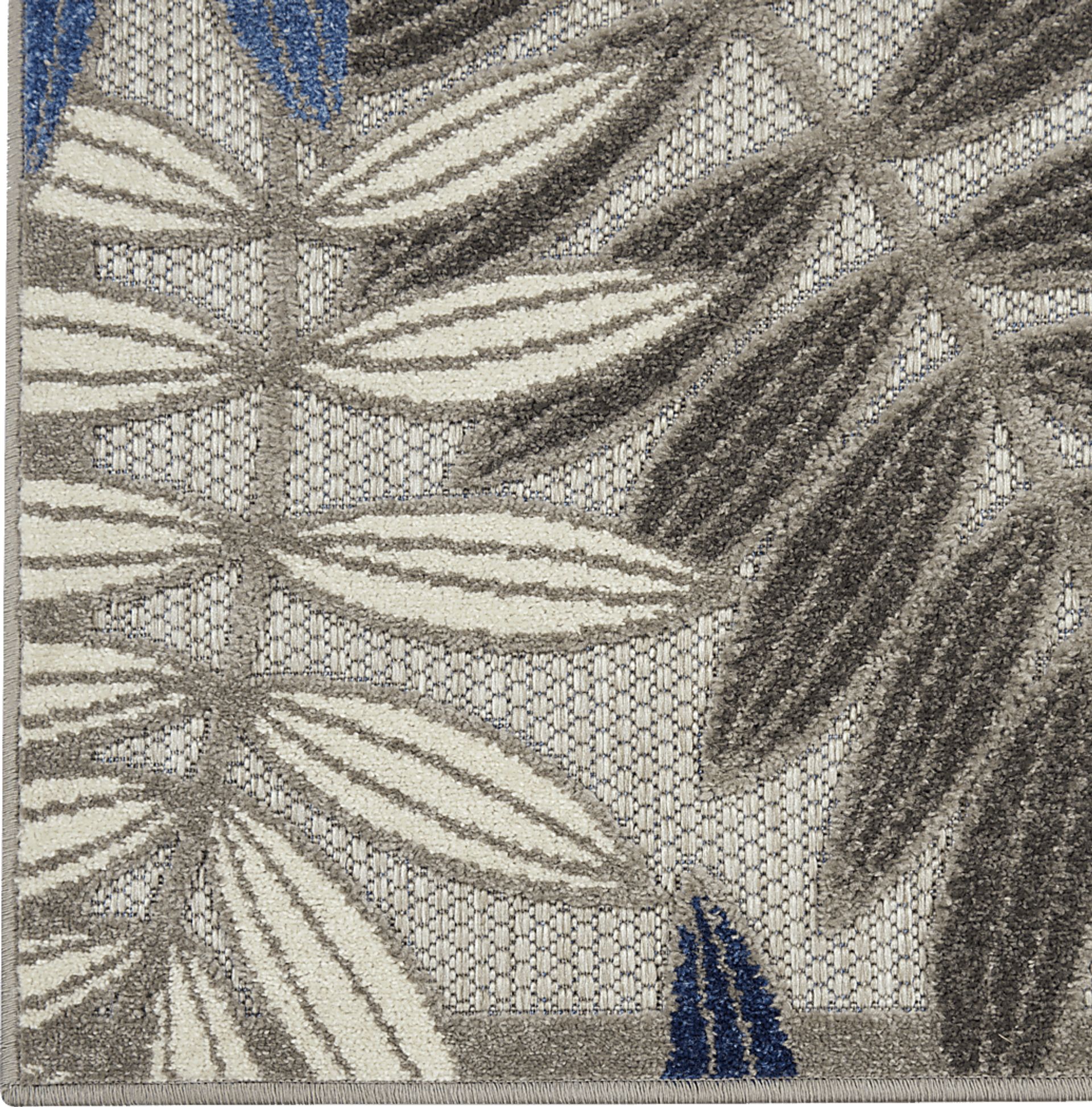 Krisiel Gray/Blue 7'10 x 10'6 Indoor/Outdoor Rug - Image 10
