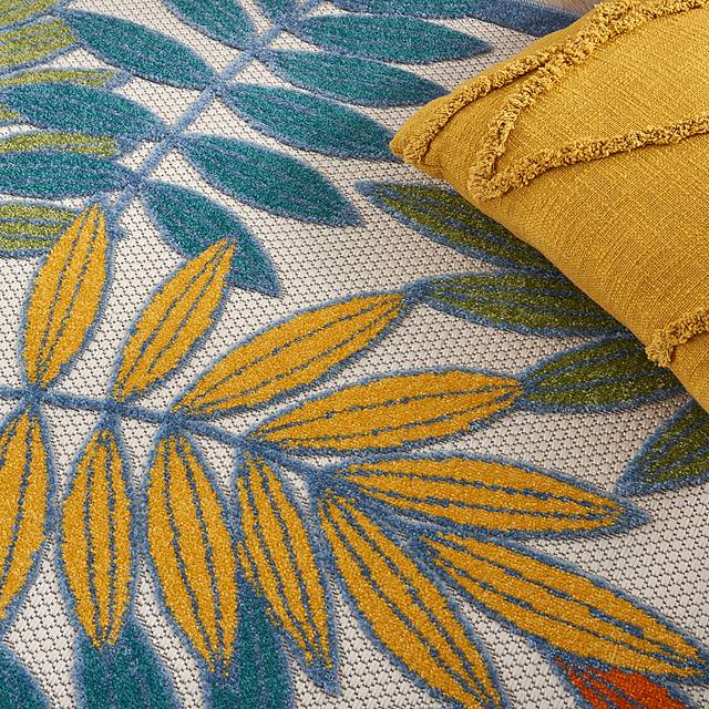 Krisiel Ivory/Multi 5'3 x 7'5 Indoor/Outdoor Rug - Thumbnail - Image 5