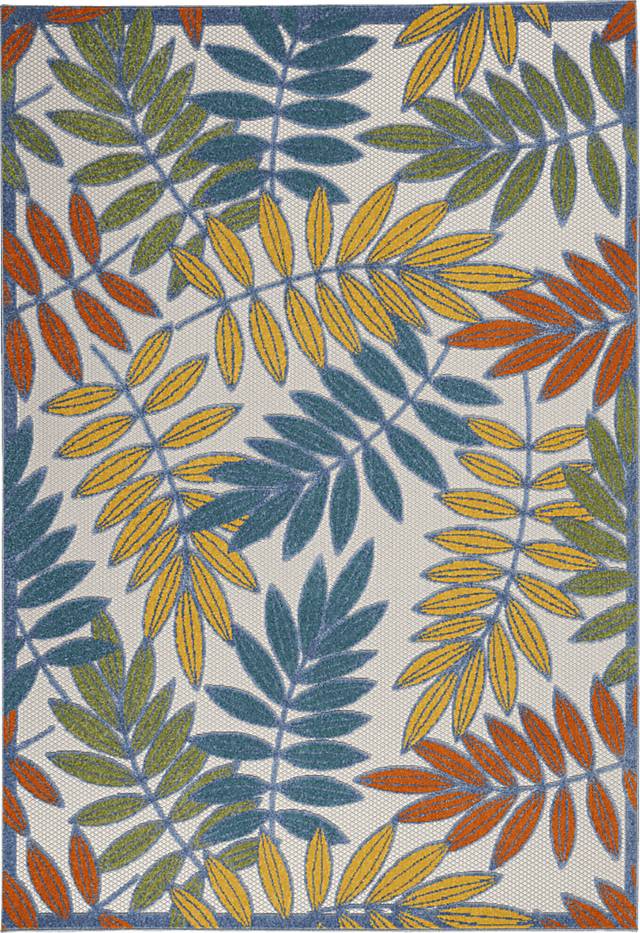 Krisiel Ivory/Multi 5'3 x 7'5 Indoor/Outdoor Rug - Thumbnail - Image 1
