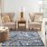 Krisiel Ivory/Navy 5'3 x 7'5 Indoor/Outdoor Rug