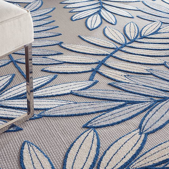 Krisiel Ivory/Navy 7'10 x 10'6 Indoor/Outdoor Rug - Thumbnail - Image 5
