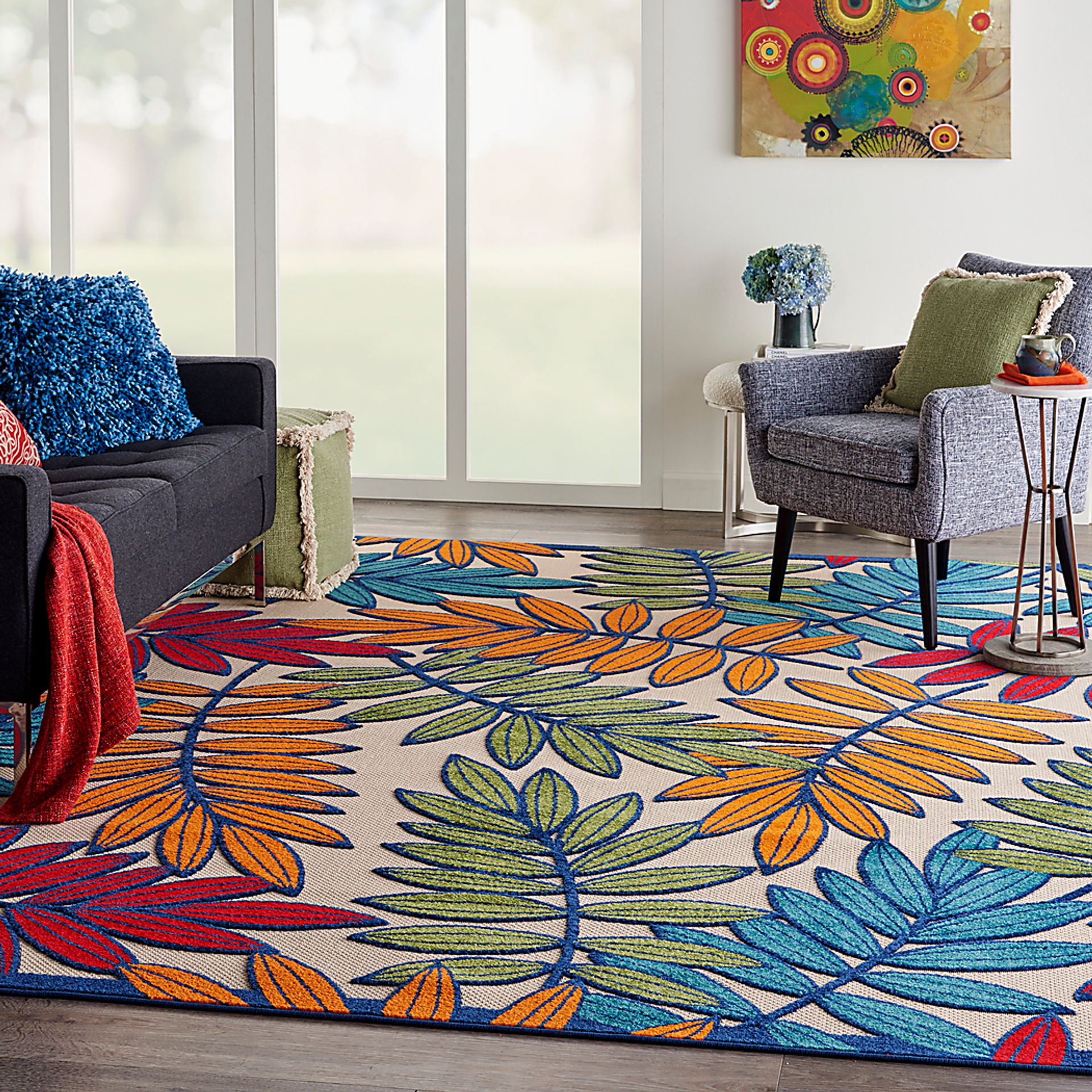 Krisiel Multi 5' x 8' Indoor/Outdoor Rug - Image 8