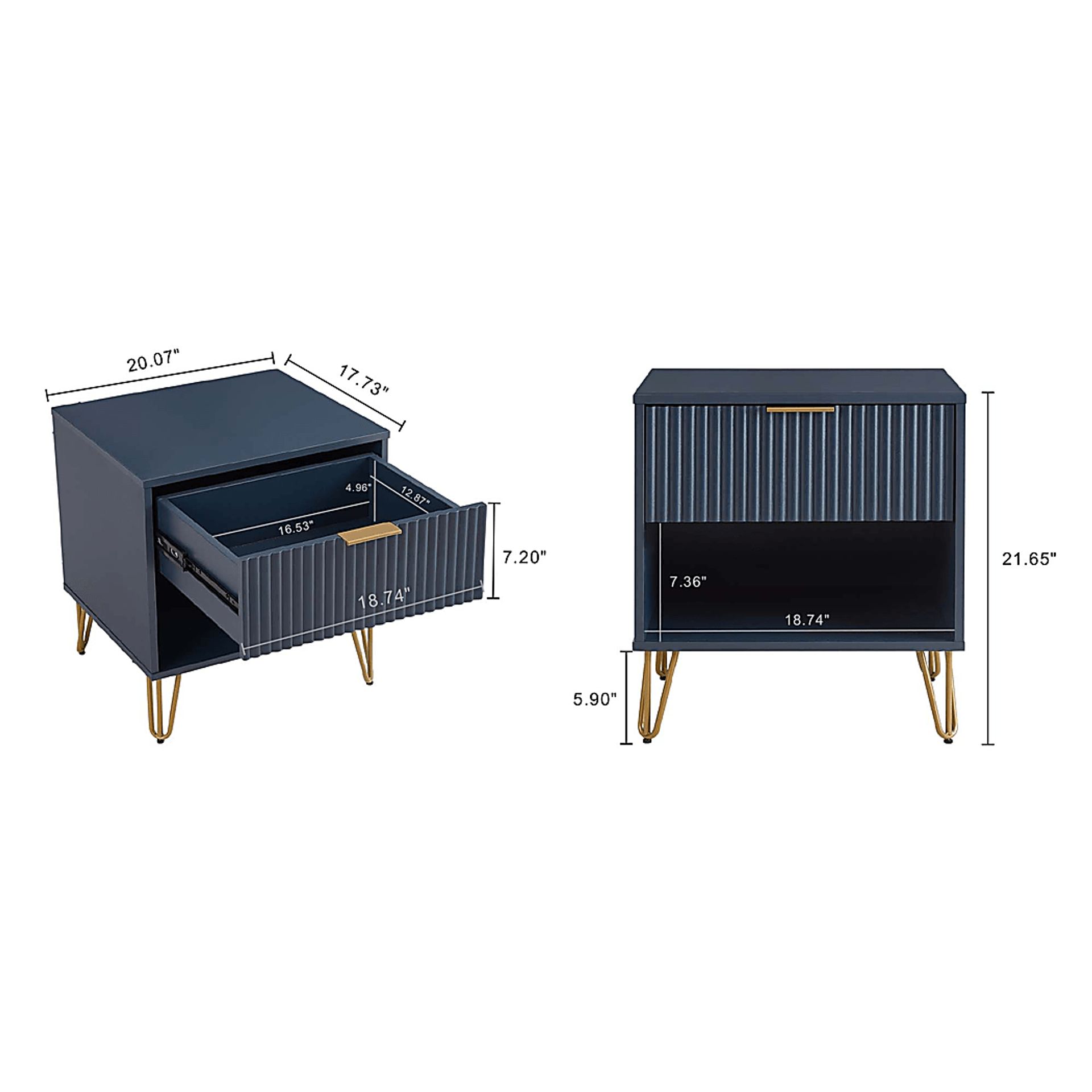 Kroc I Midnight Blue Nightstand - Image 10