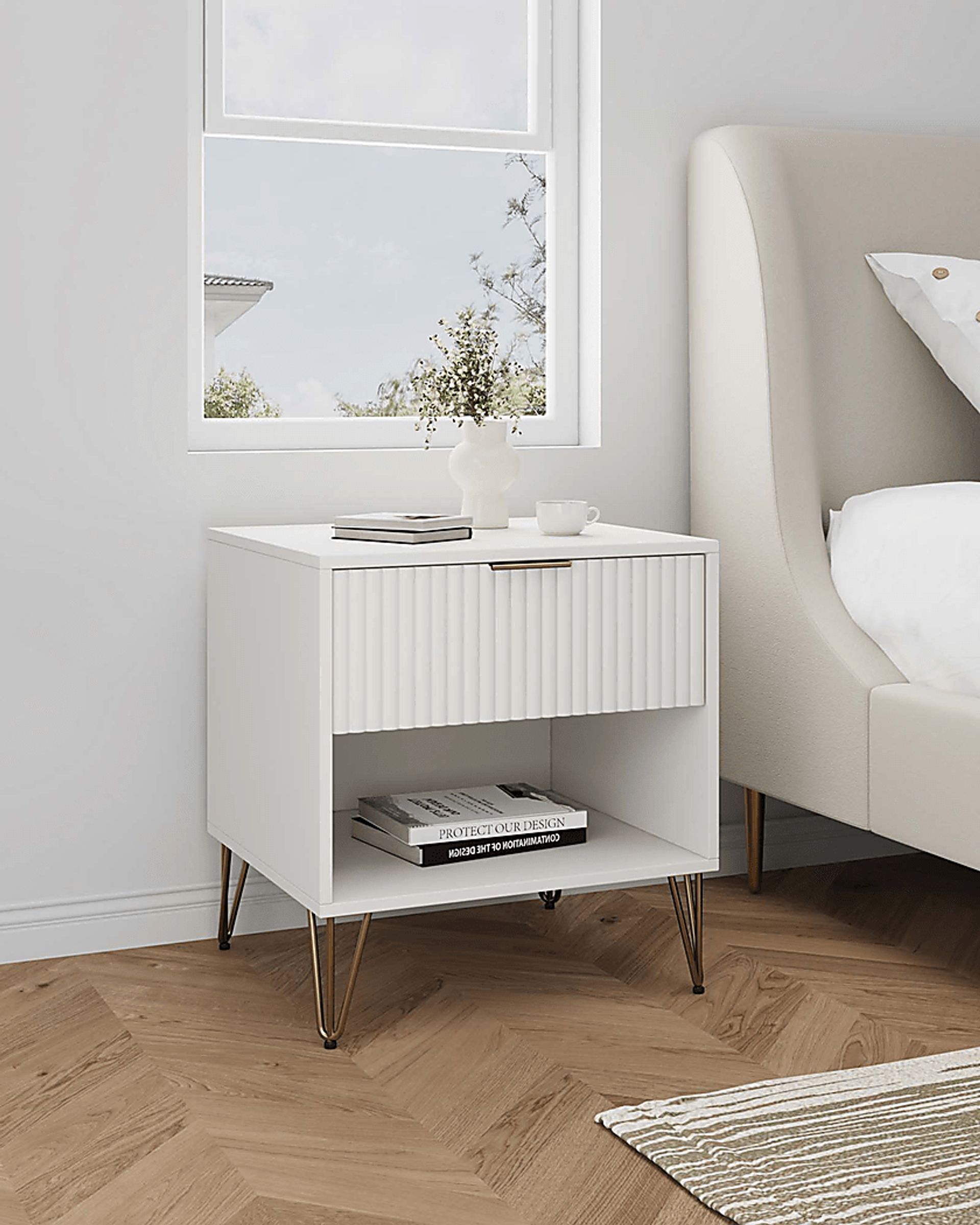 Kroc I White Nightstand - Image 2