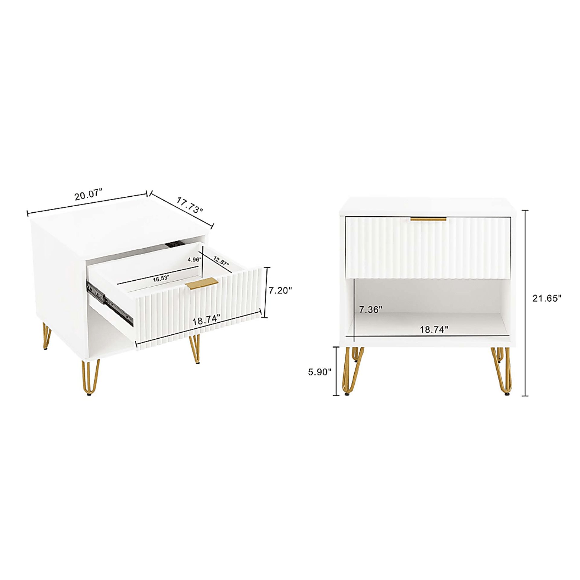 Kroc I White Nightstand - Image 10