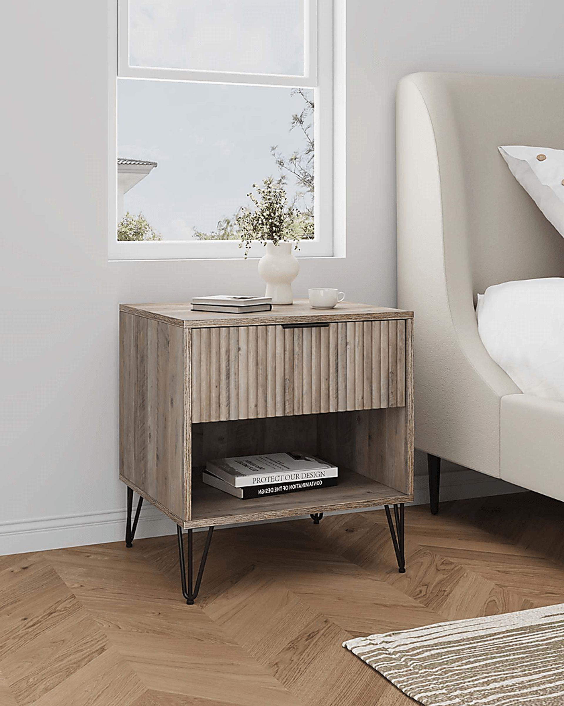 Kroc II Gray Nightstand - Image 2