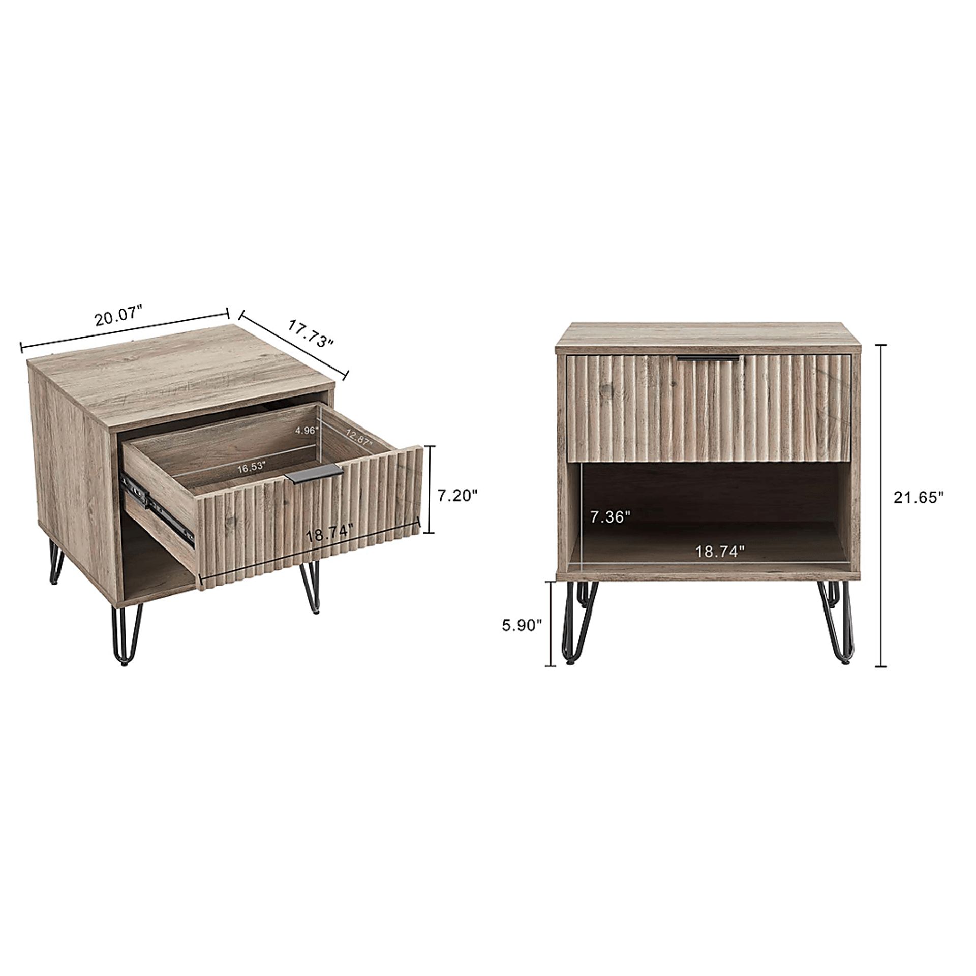 Kroc II Gray Nightstand - Image 10