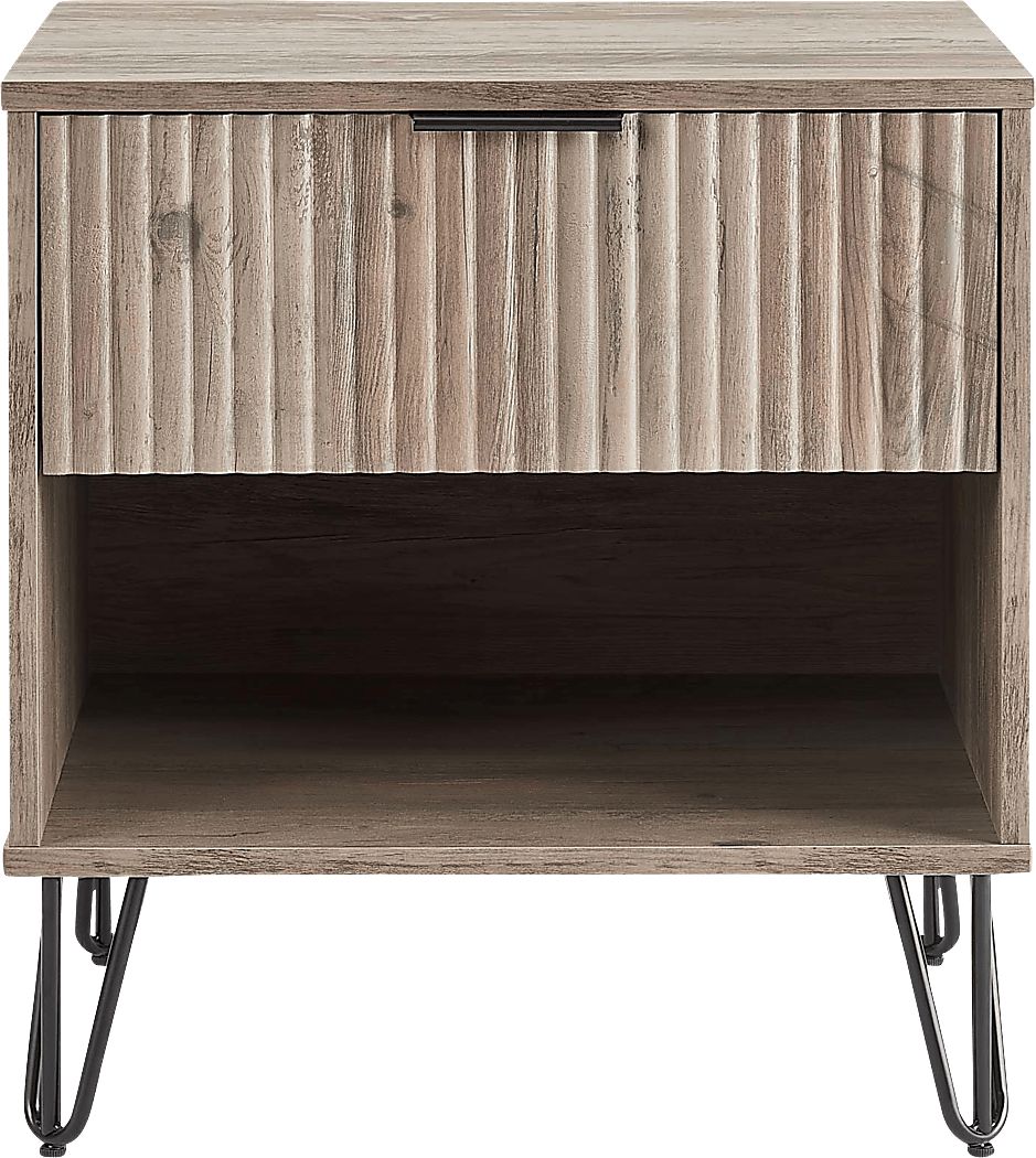 Kroc II Gray Nightstand