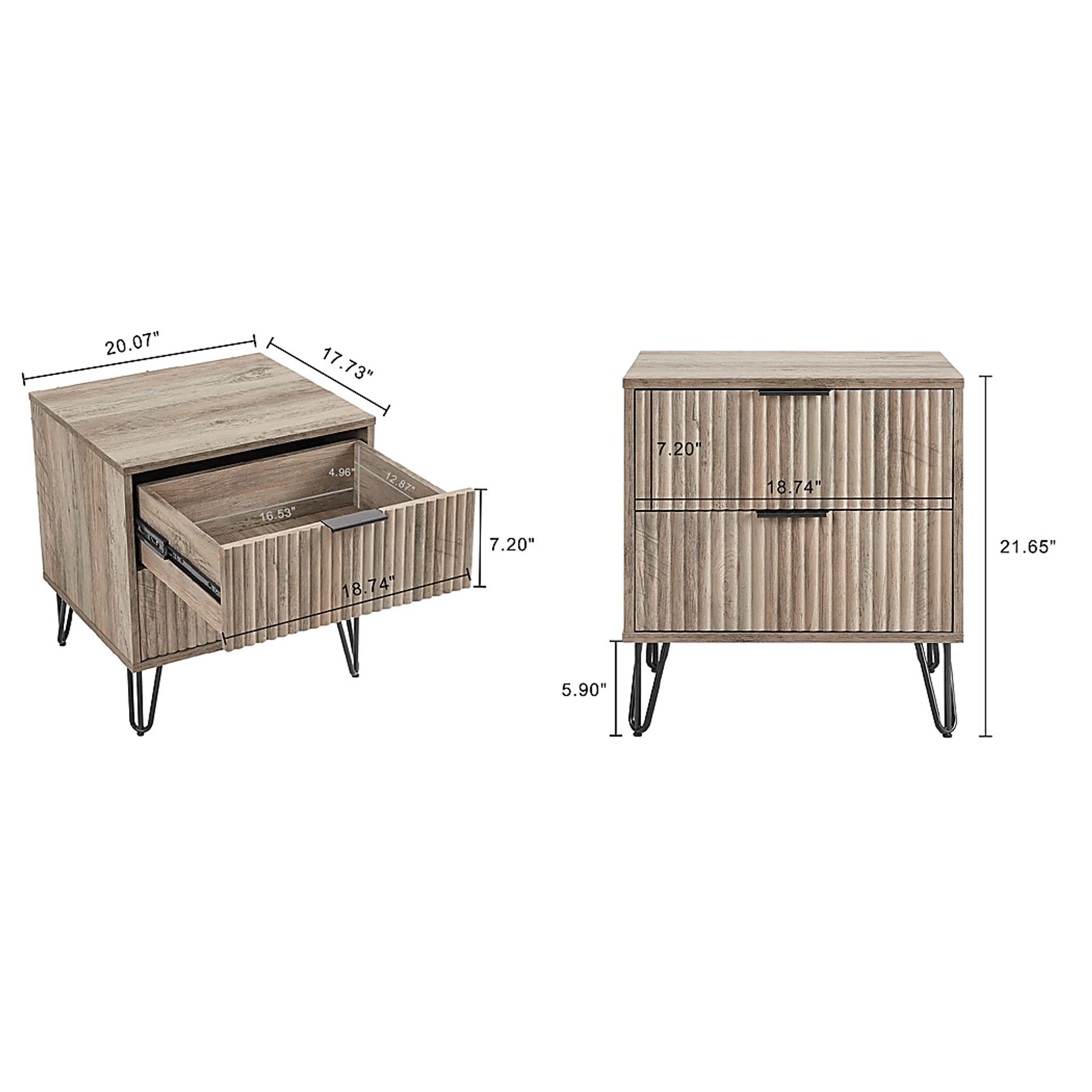 Kroc IV Gray Nightstand - Image 10