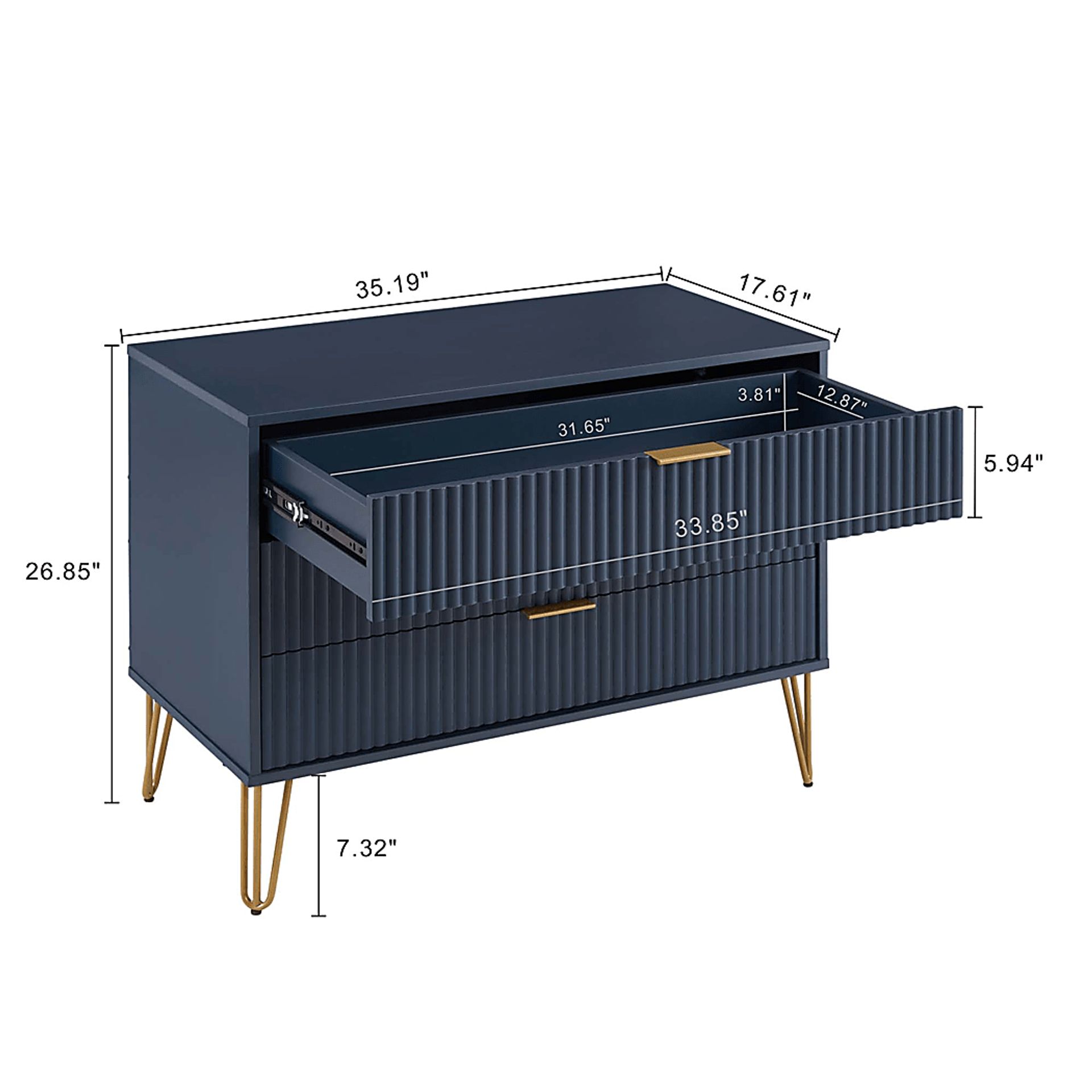 Kroc V Midnight Blue Dresser - Image 10