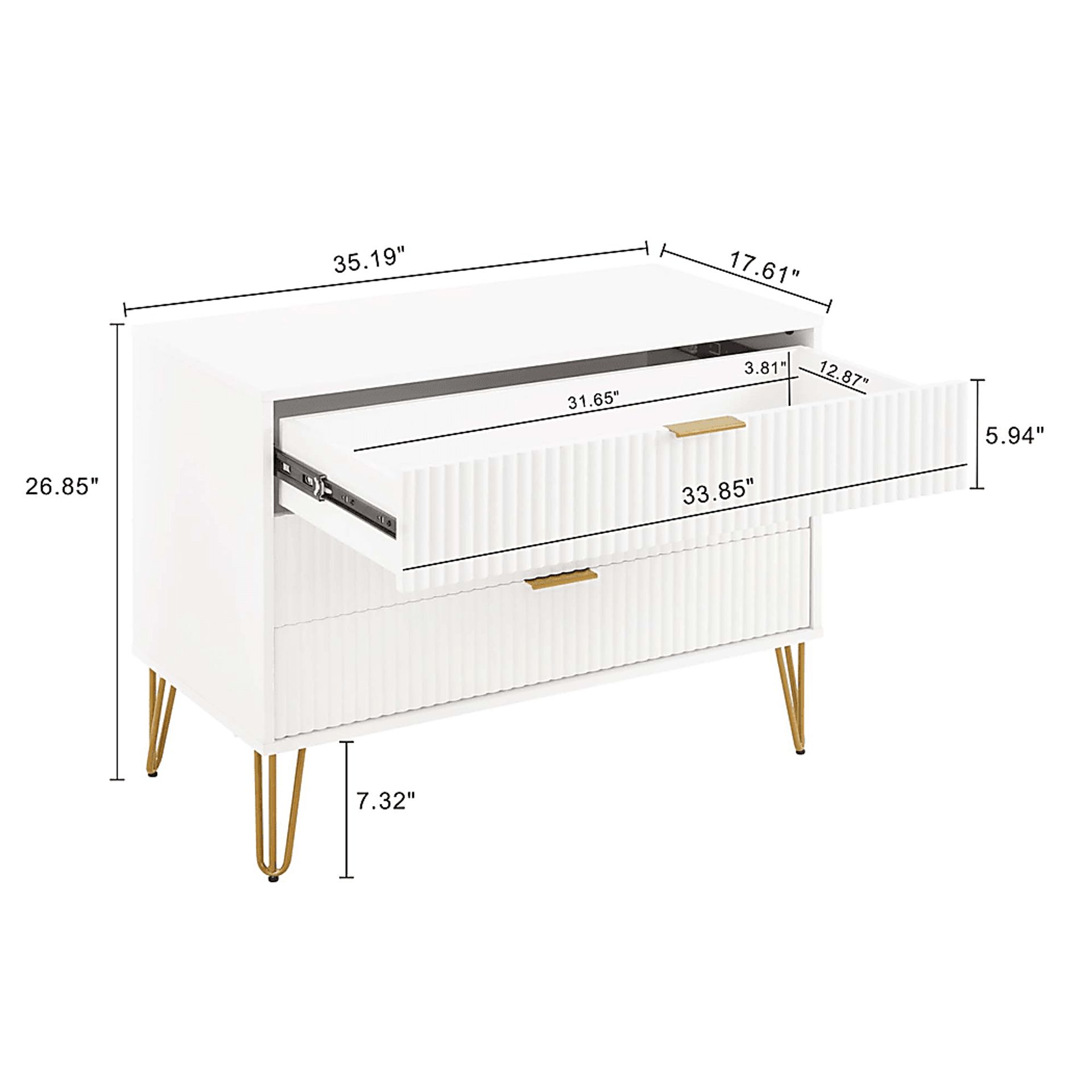 Kroc V White Dresser - Image 8