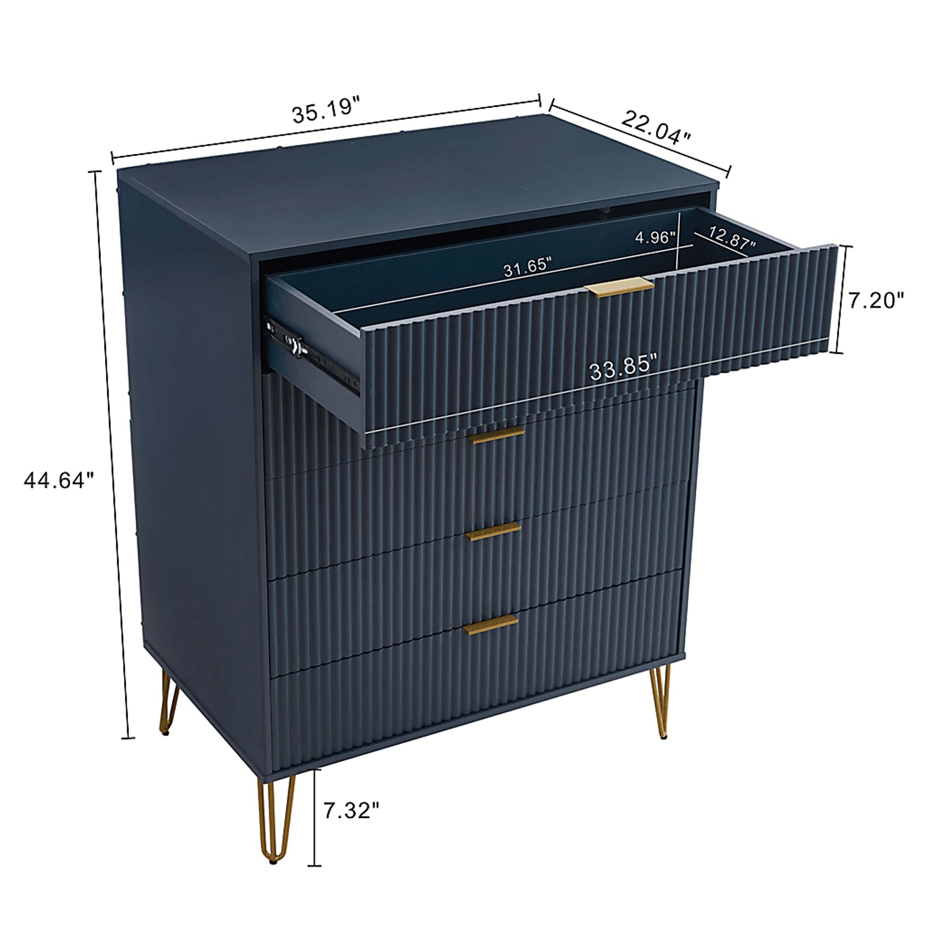 Kroc VII Midnight Blue Dresser - Image 10