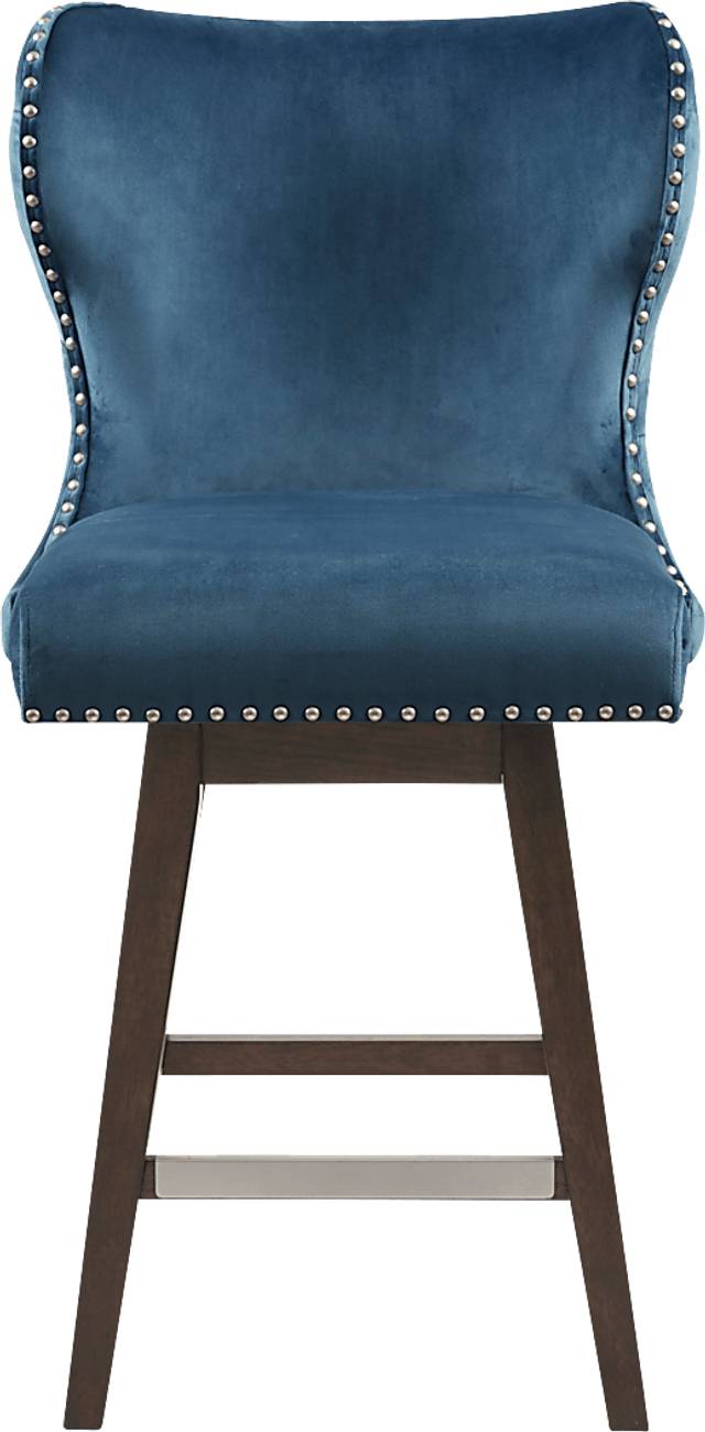 Krollton Blue Swivel Counter Height Stool - Thumbnail - Image 2