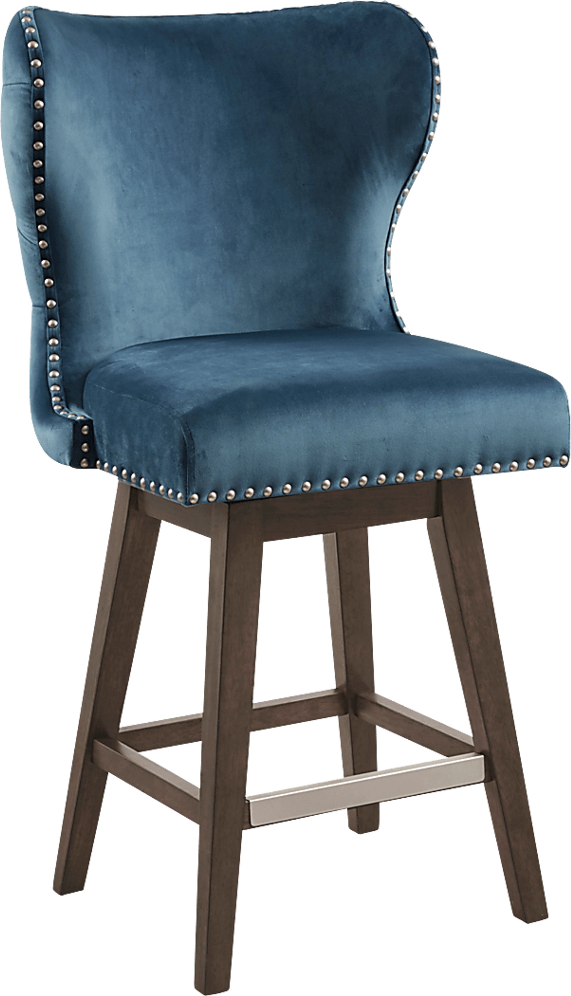 Krollton Blue Swivel Counter Height Stool - Image 1