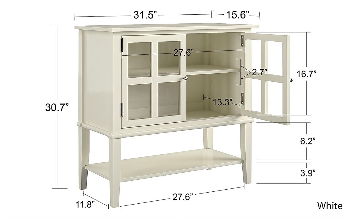 Kuchn White Accent Cabinet - Rooms To Go
