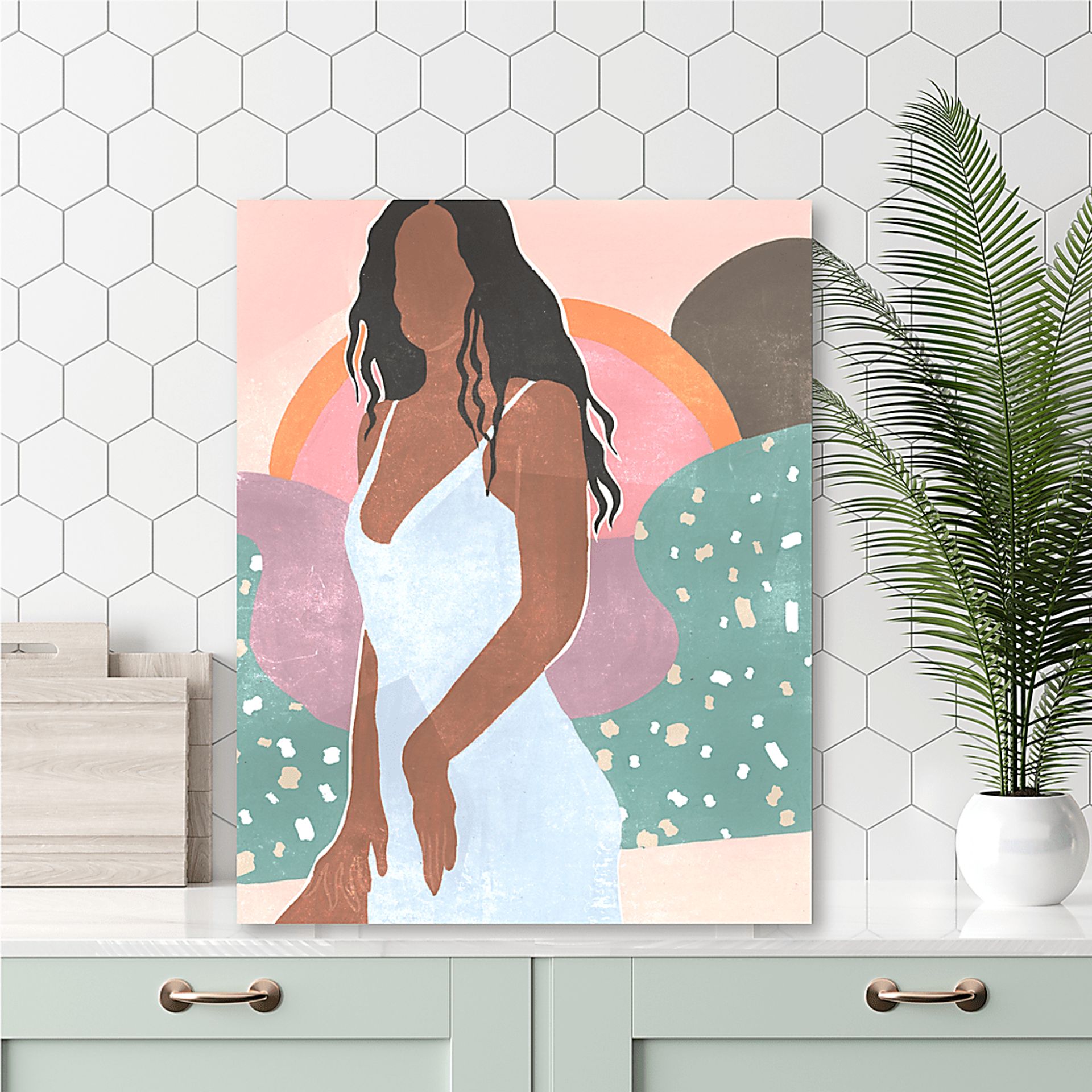 Kulomba Pink Wooden Wall Art - Image 2