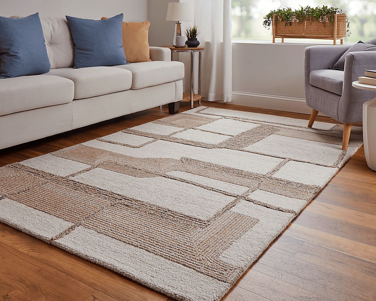 Kutubo Brown,Ivory,Tan Beige,Brown Rugs | Rooms to Go