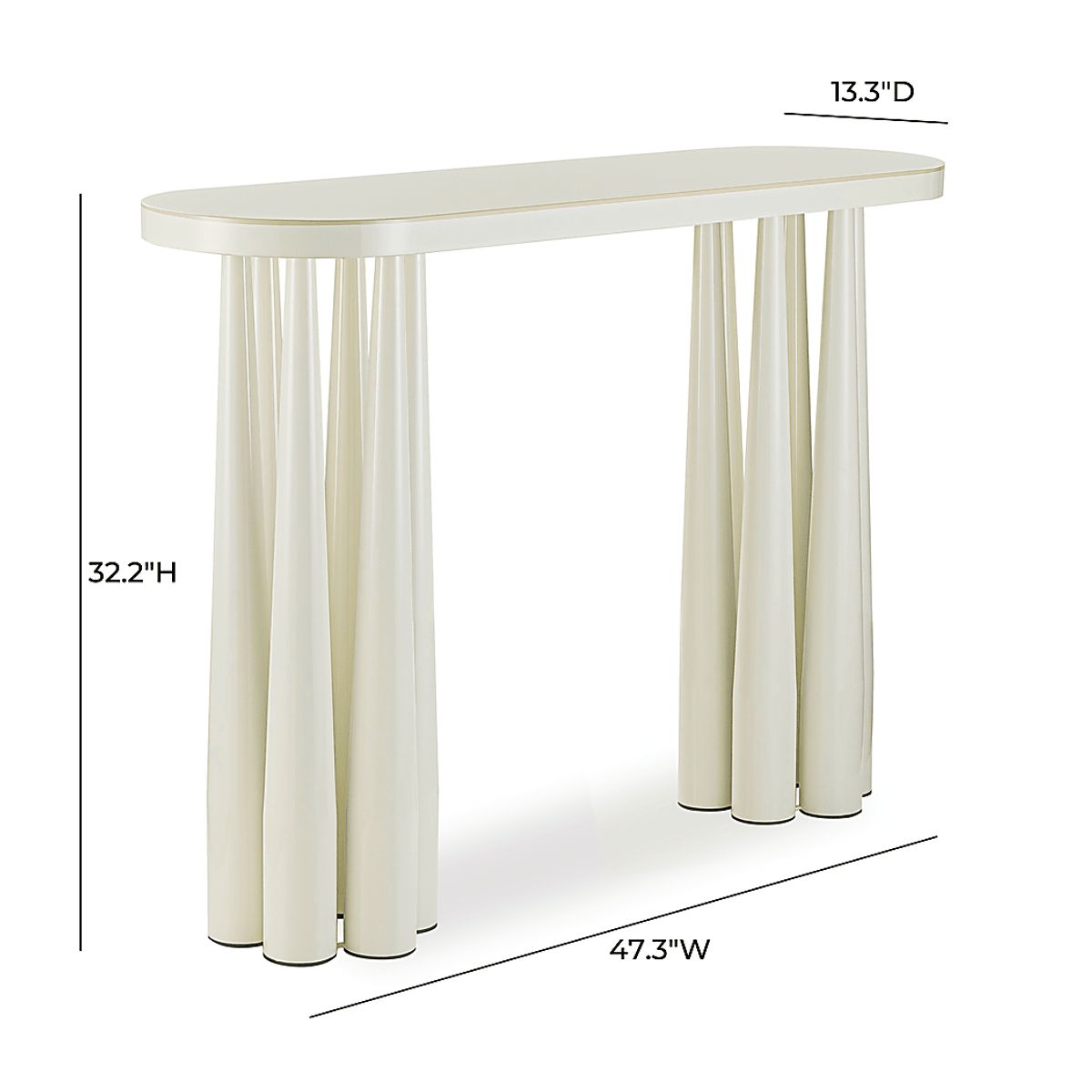 Kyara Cream Colors,Light Wood,White Beige Console Table | Rooms to Go