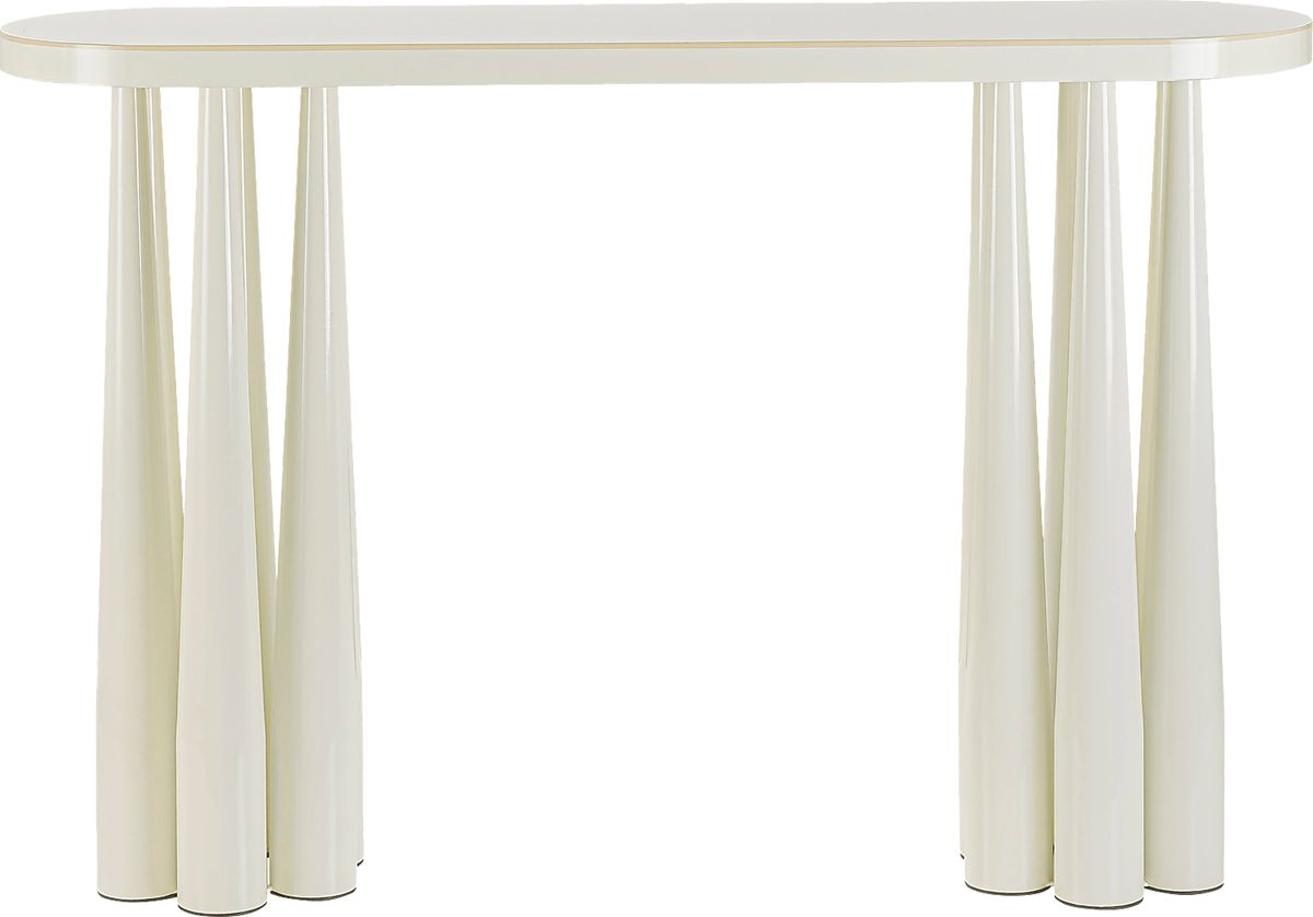Kyara Cream Colors,Light Wood,White Beige Console Table | Rooms to Go
