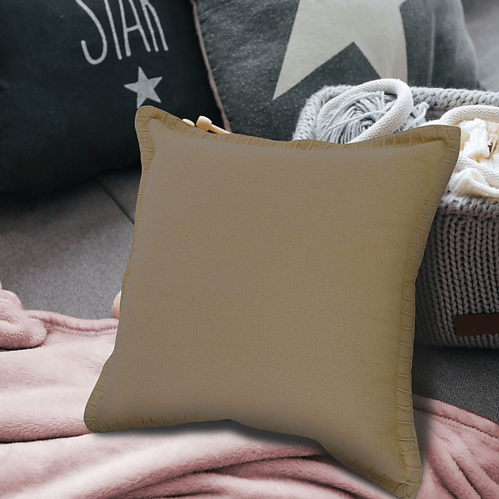 Kyenna Brown Throw Pillow - Image 2