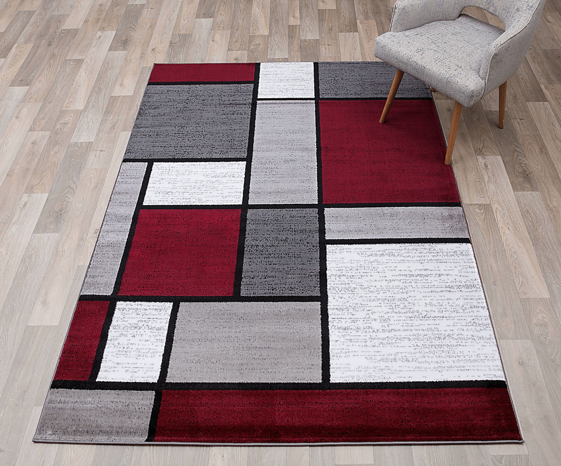 Kylan Red 5'3 x 7'3 Rug - Image 3