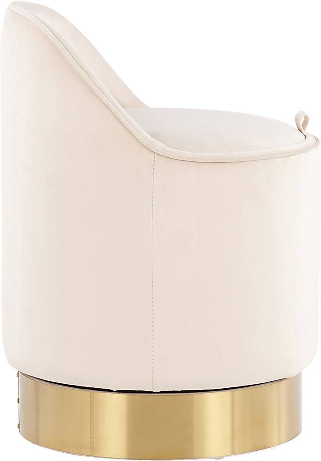 Kylman Cream Vanity Stool - Thumbnail - Image 2