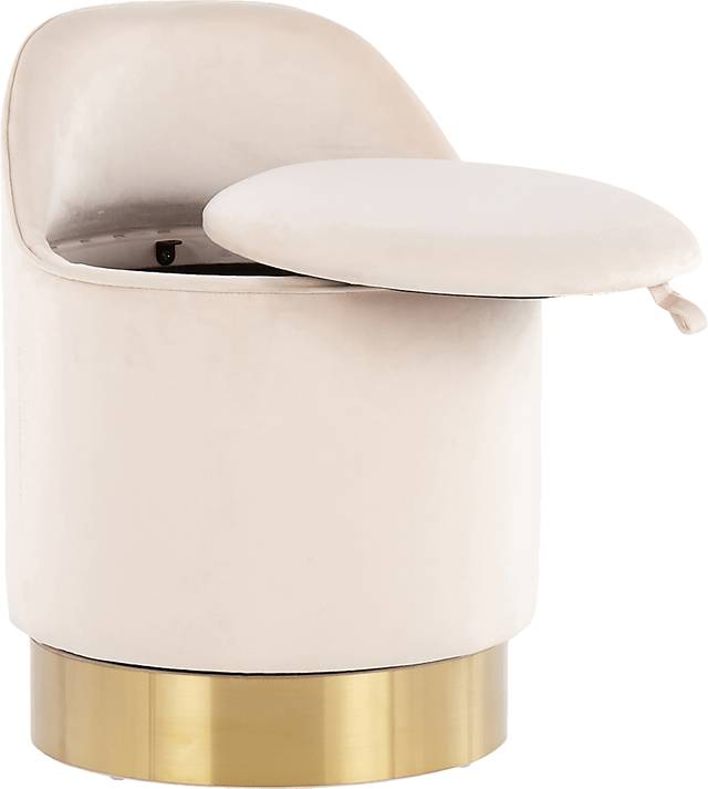 Kylman Cream Vanity Stool - Thumbnail - Image 8