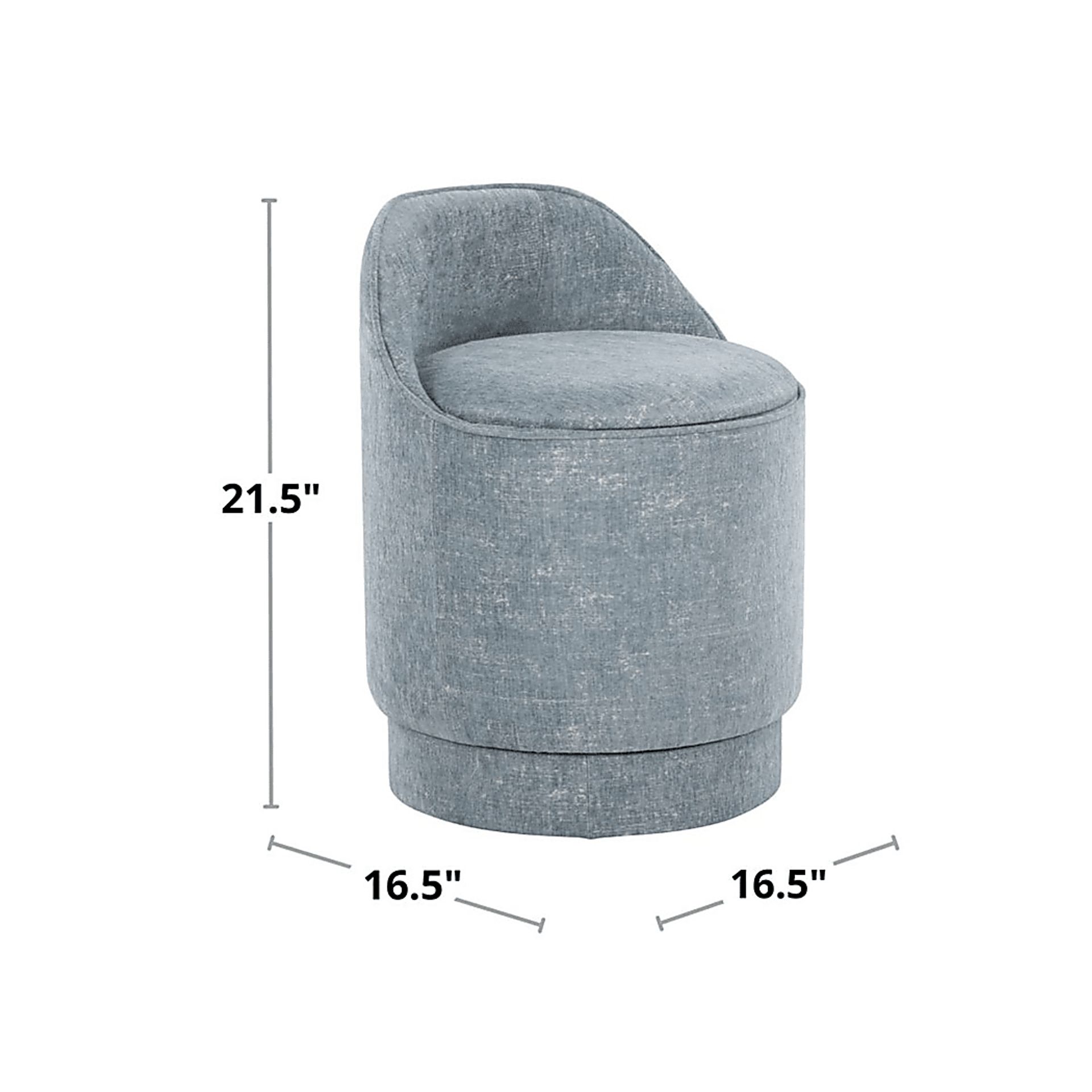 Kylman II Blue Vanity Stool - Image 13