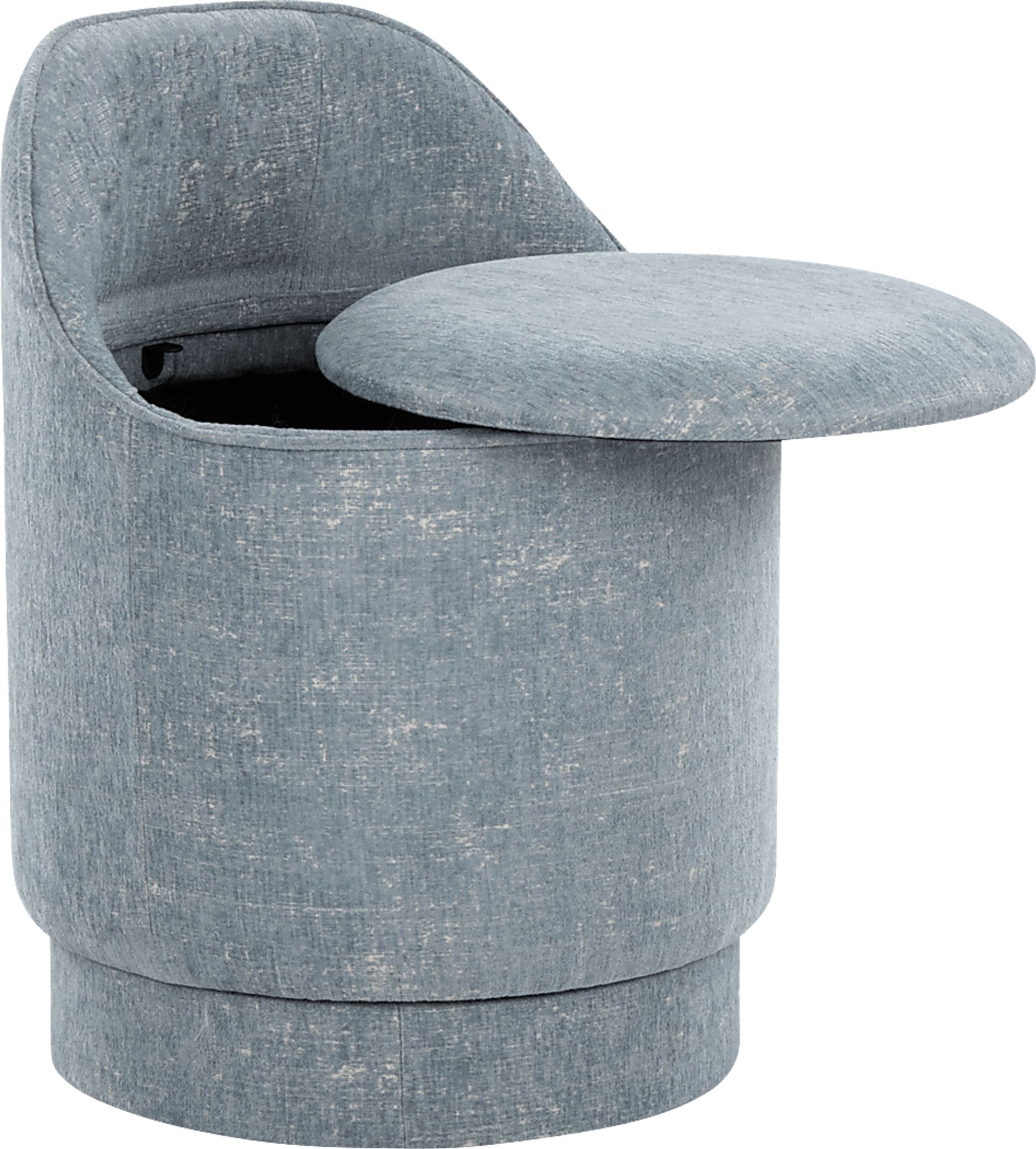Kylman II Blue Vanity Stool - Image 5