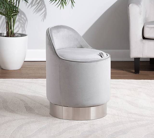 Kylman Silver Vanity Stool - Thumbnail - Image 11