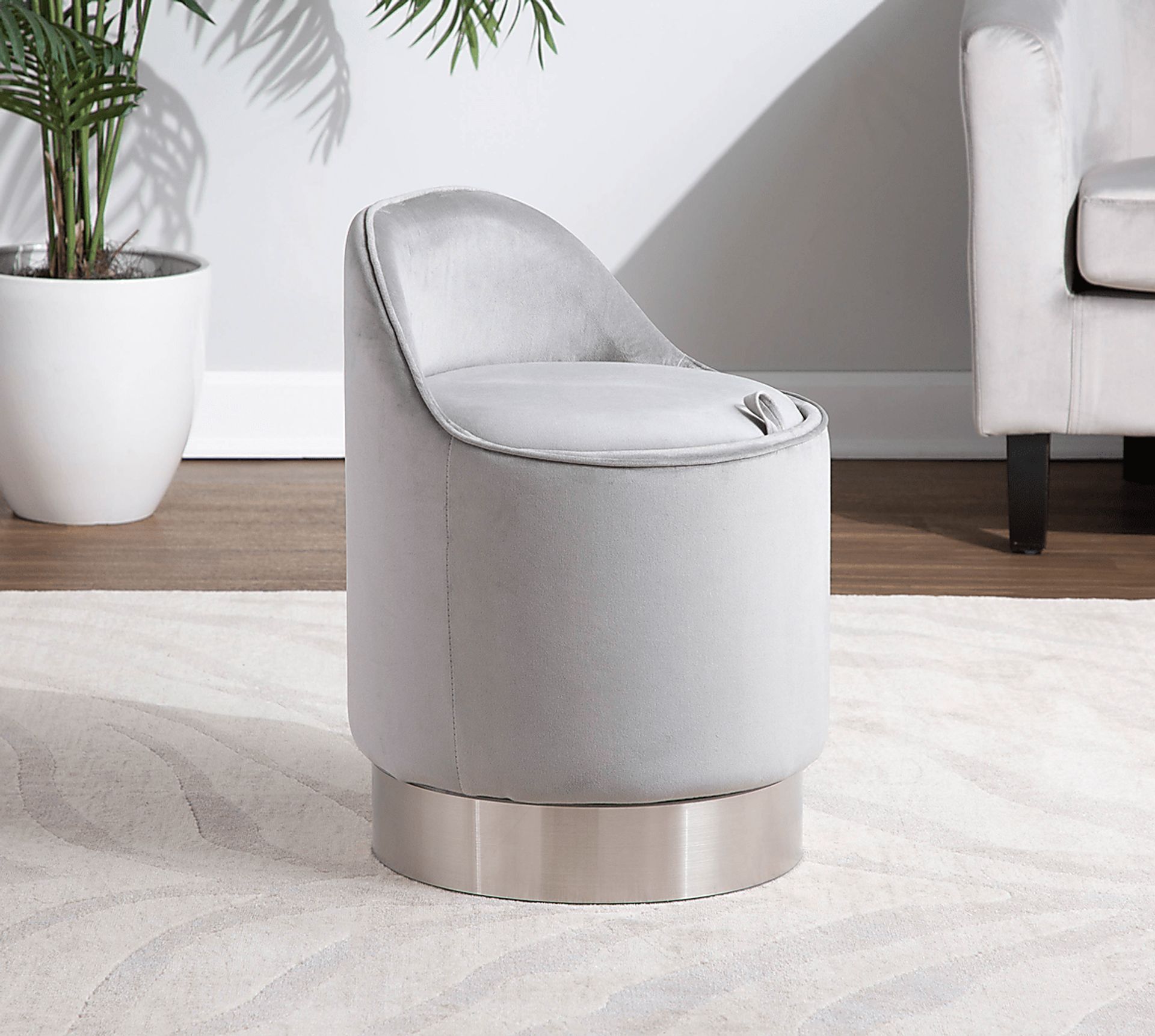 Kylman Silver Vanity Stool - Image 11