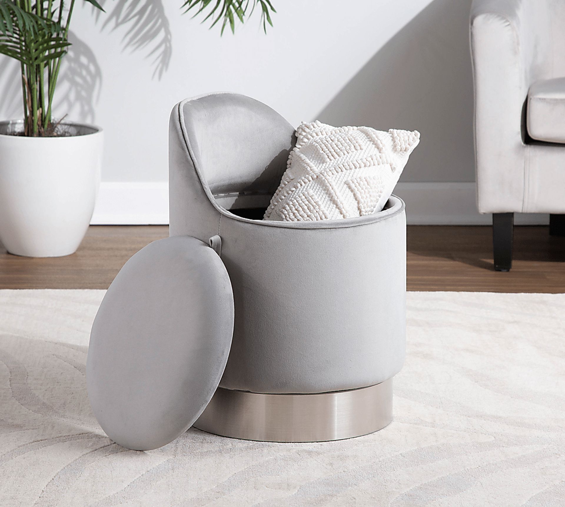 Kylman Silver Vanity Stool - Image 13