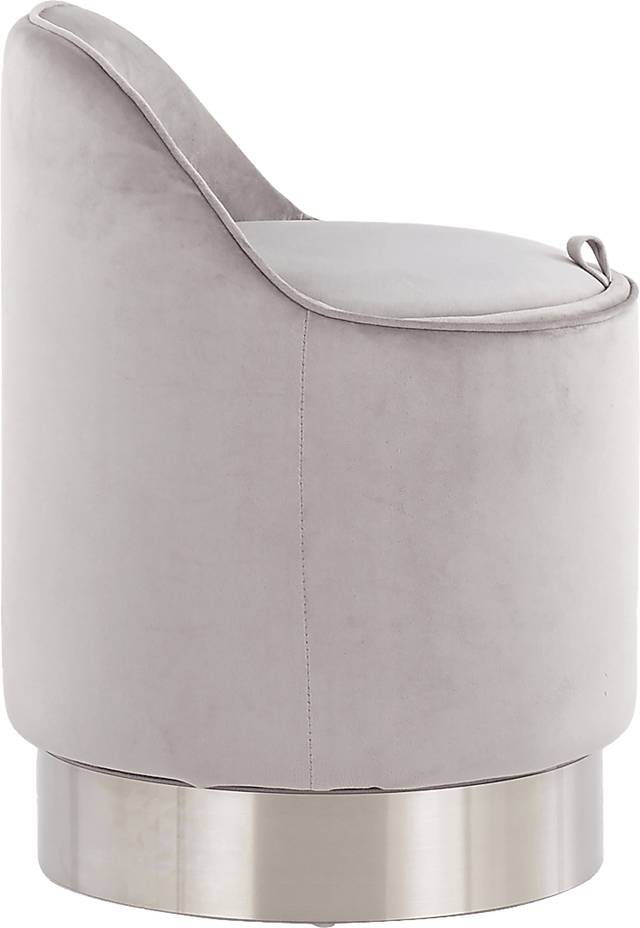 Kylman Silver Vanity Stool - Thumbnail - Image 2