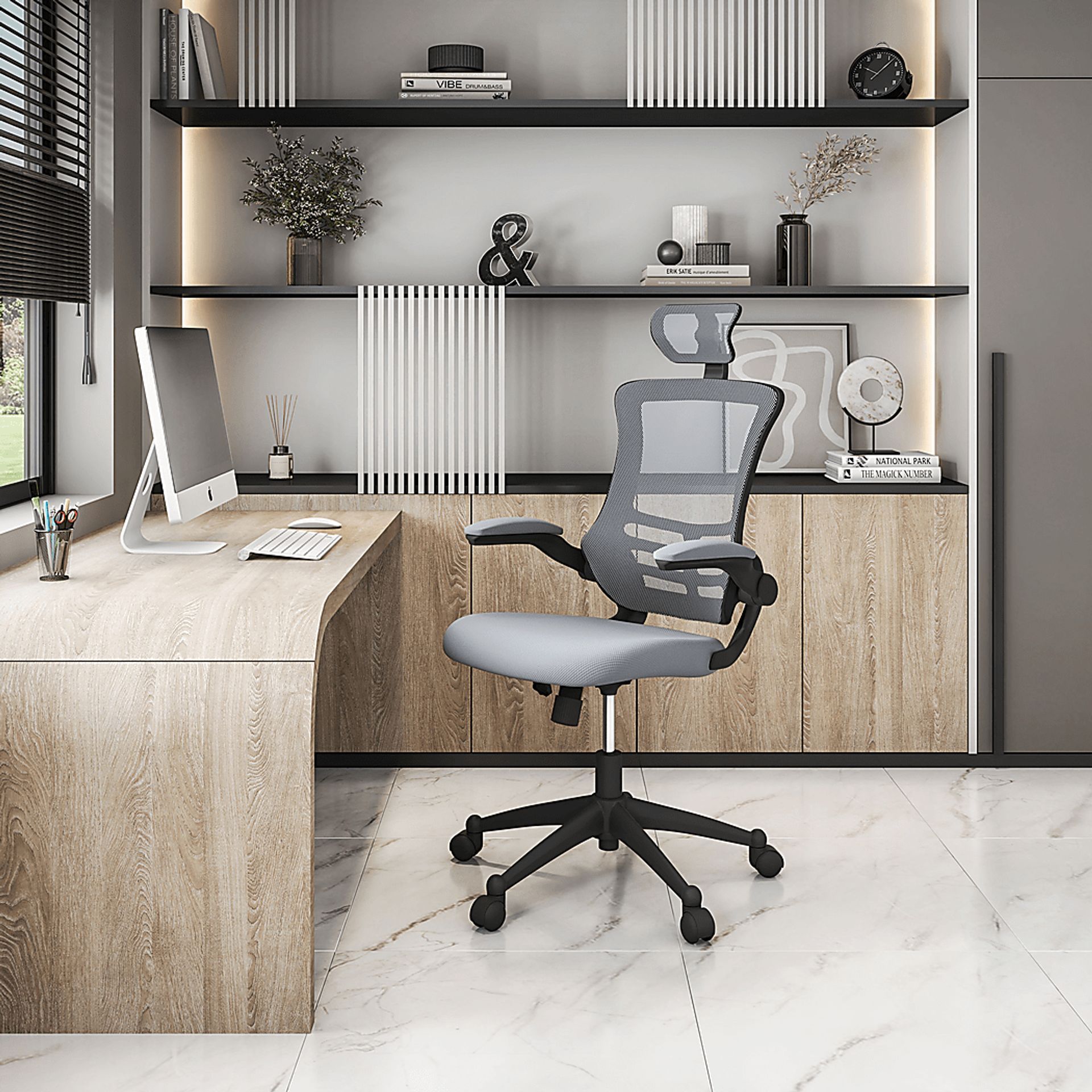 Kyman Gray Office Chair - Image 2