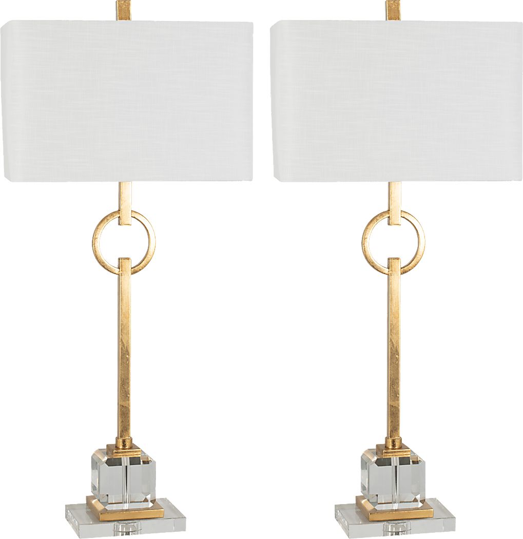 Kyra Club Gold Table Lamps, Set of 2