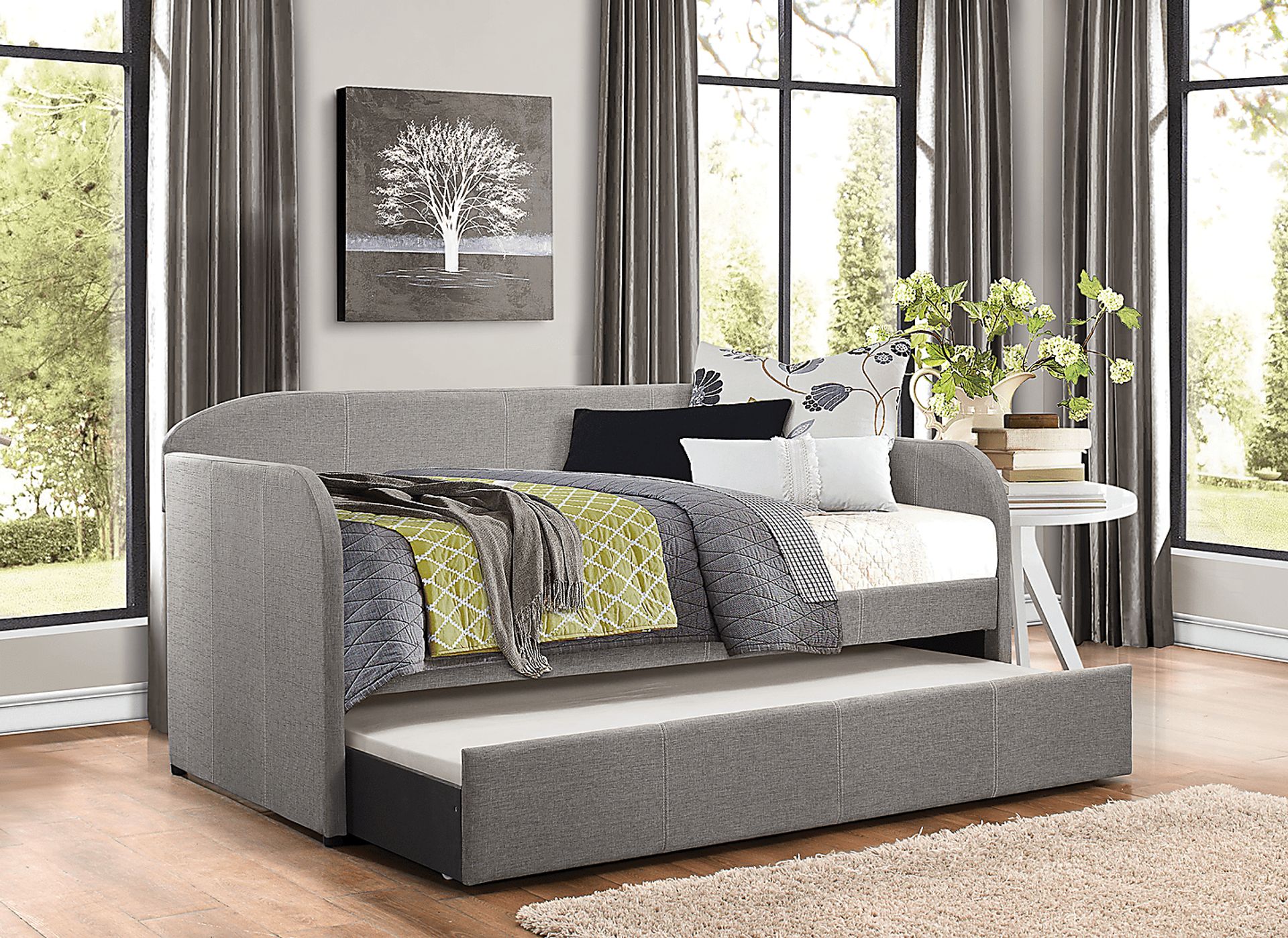 La Bayard Gray Daybed with Twin Storage Trundle - Image 3