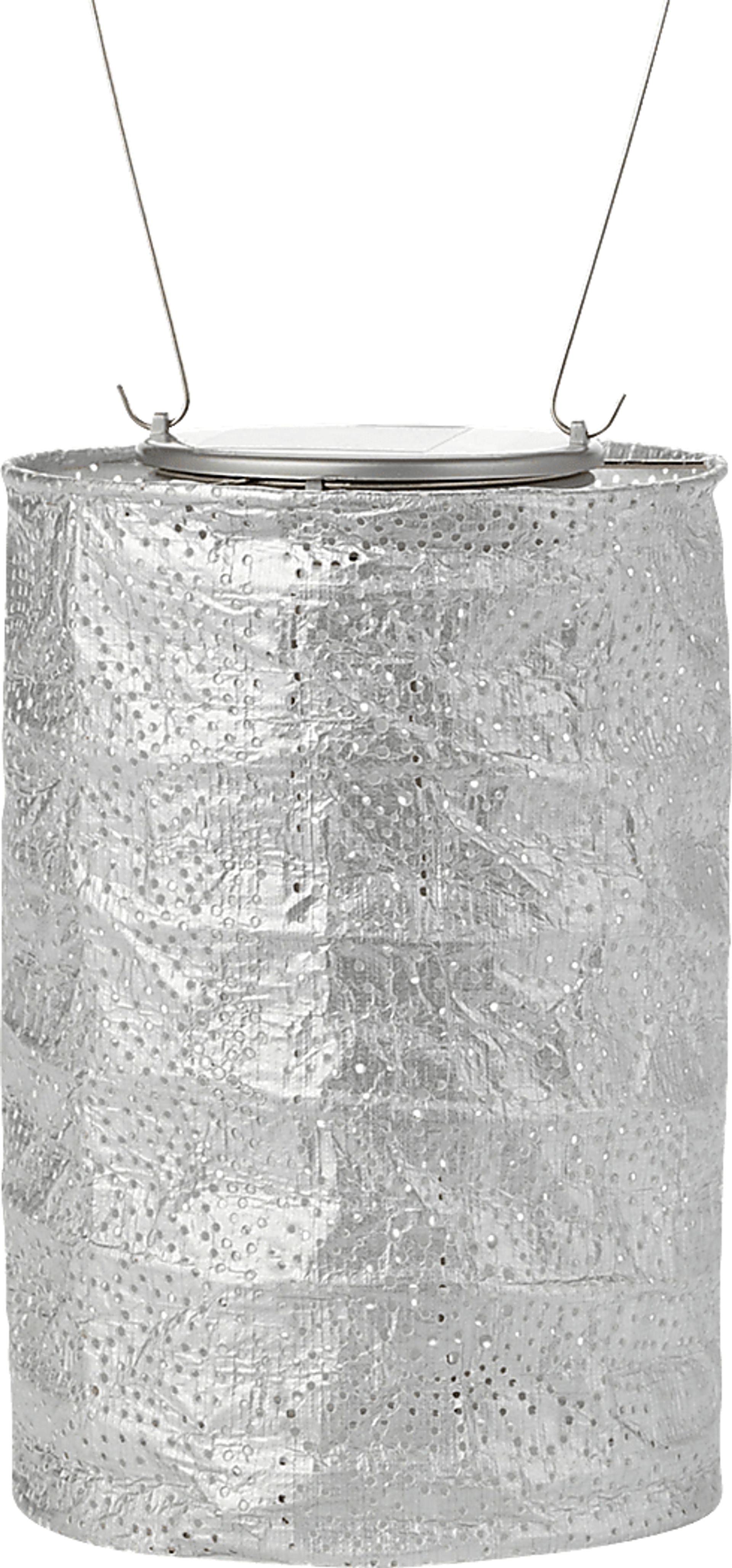 La Flora Silver Outdoor Solar Lantern - Image 1